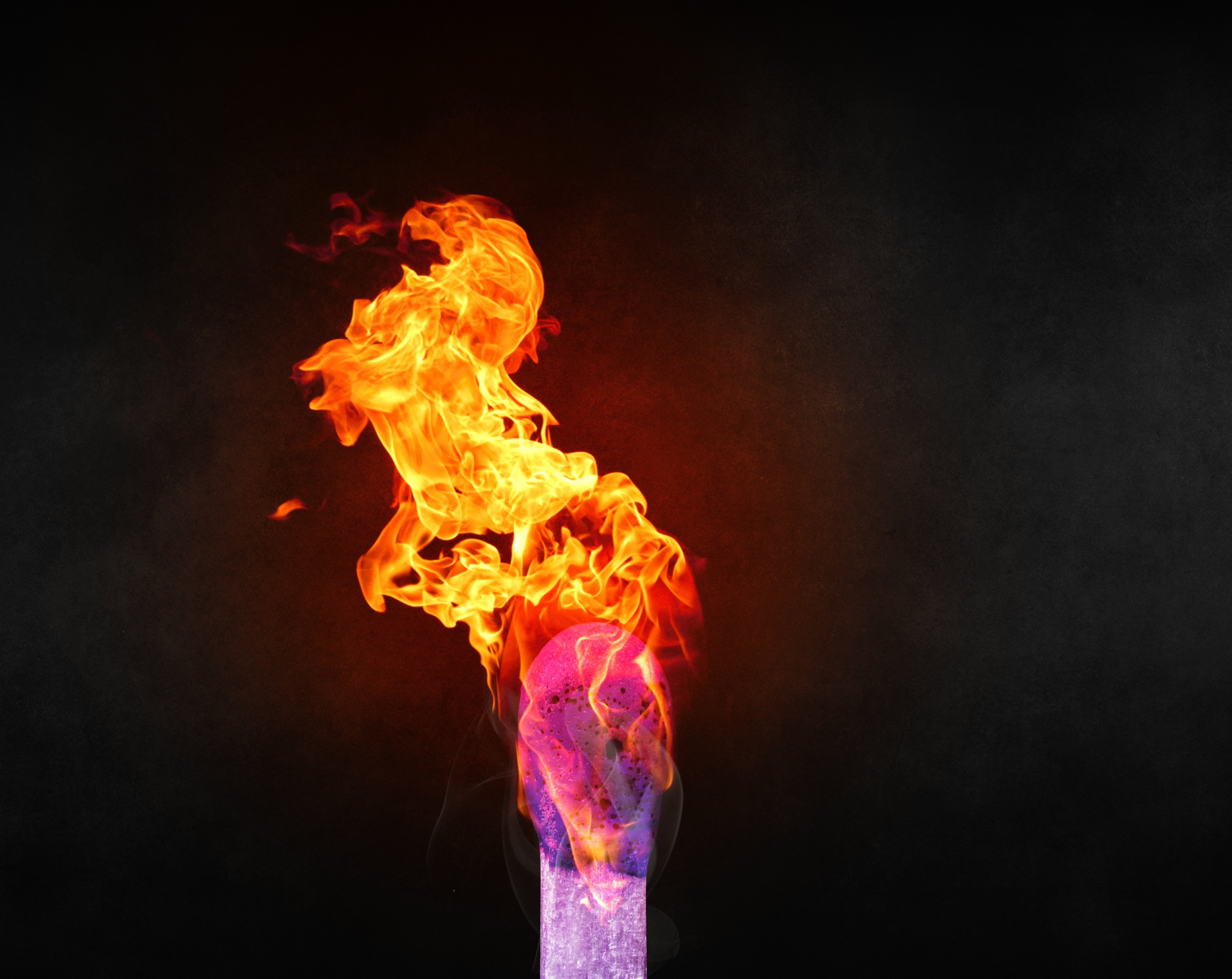 matchstick, close-up, fire - natural phenomenon, Fire, exploding, glowing, Flame, orange color, lights up, warning sign, Sticks, communication, ignition, HD Wallpaper