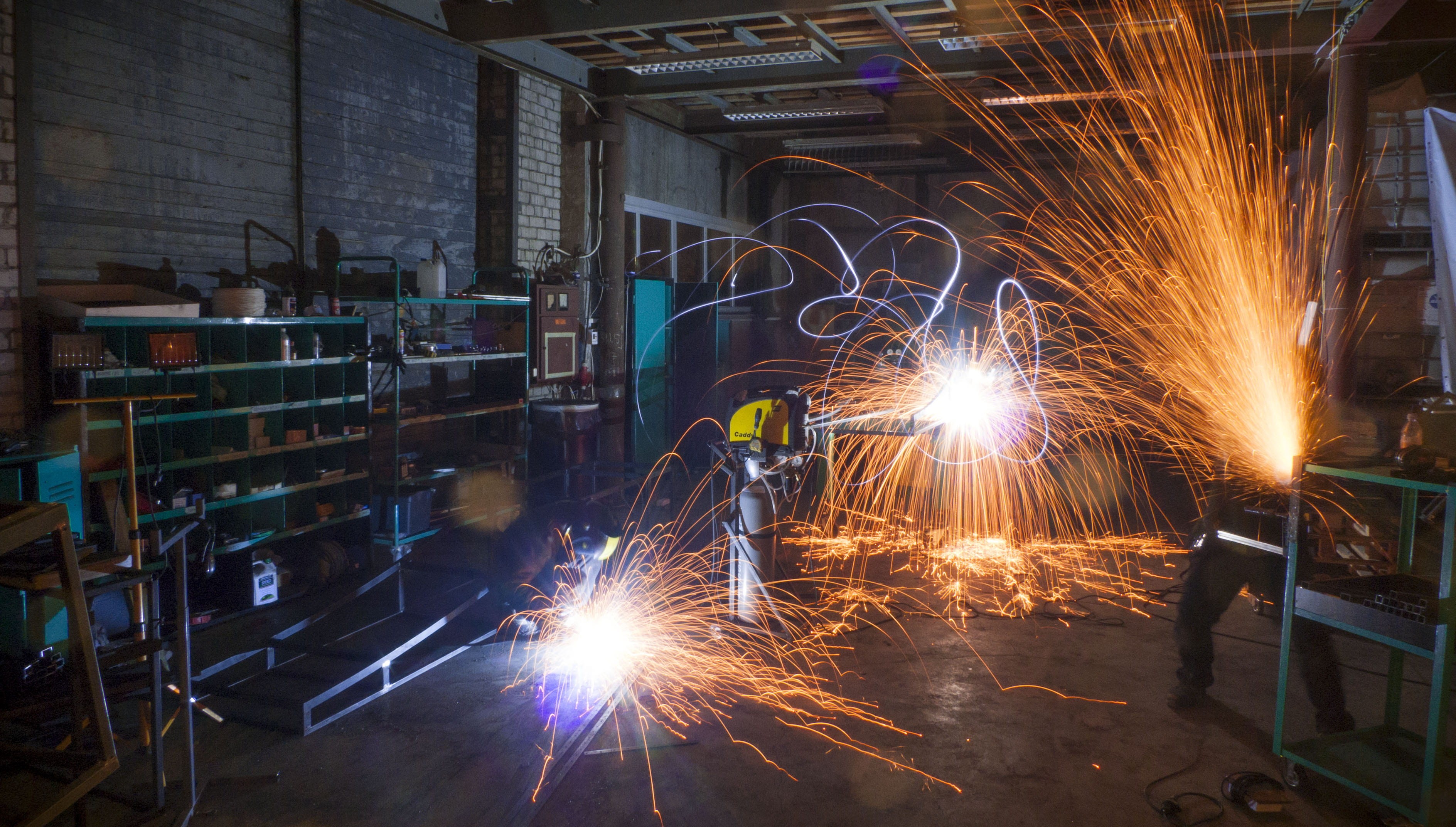 business, working, light, steel, metal, long exposure, occupation, machinery, metalworks, industry, equipment, blurred motion, iron - metal, indoors, manufacturing equipment, HD Wallpaper