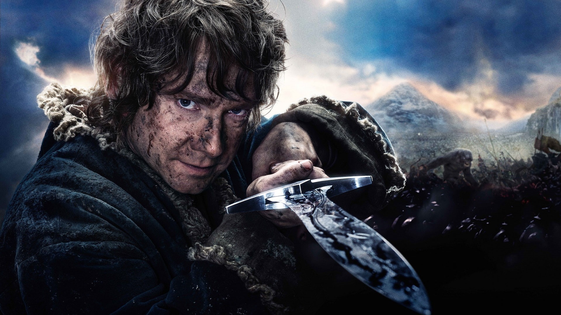 nature, one person, Bilbo Baggins, wavy hair, movies, males, adult, sword, sky, beard, cloud - sky, headshot, 1080P, mid adult, mature men, men, warm clothing, HD Wallpaper