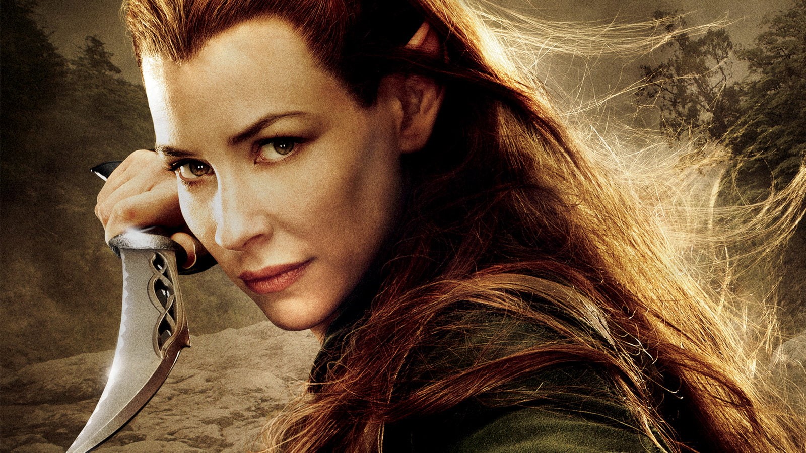 lilly, tauriel, hobbit, face, 720P, movies, the, lord, rings, evangeline, hd, knife, HD Wallpaper