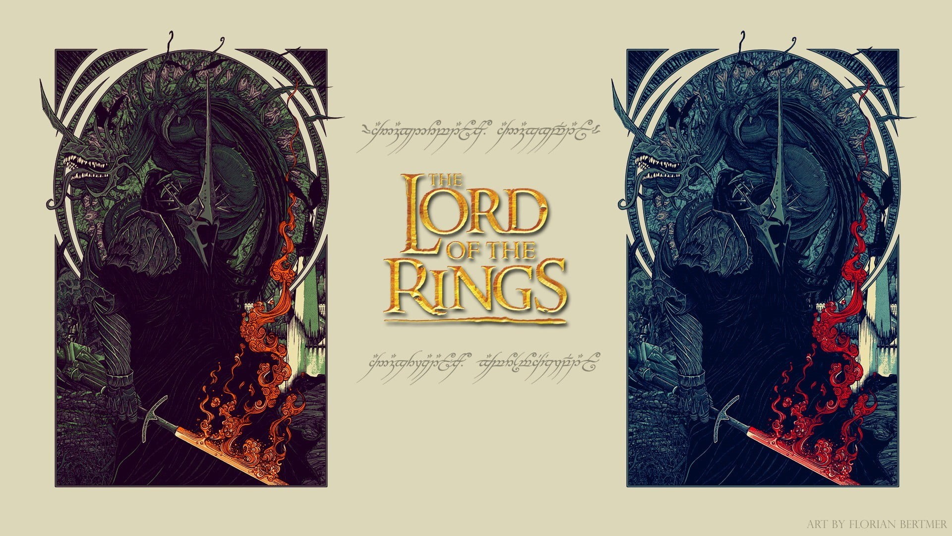 architecture, communication, creativity, indoors, poster, representation, nature, sword, pattern, drawing - art product, high angle view, text, lord, rings, HD Wallpaper