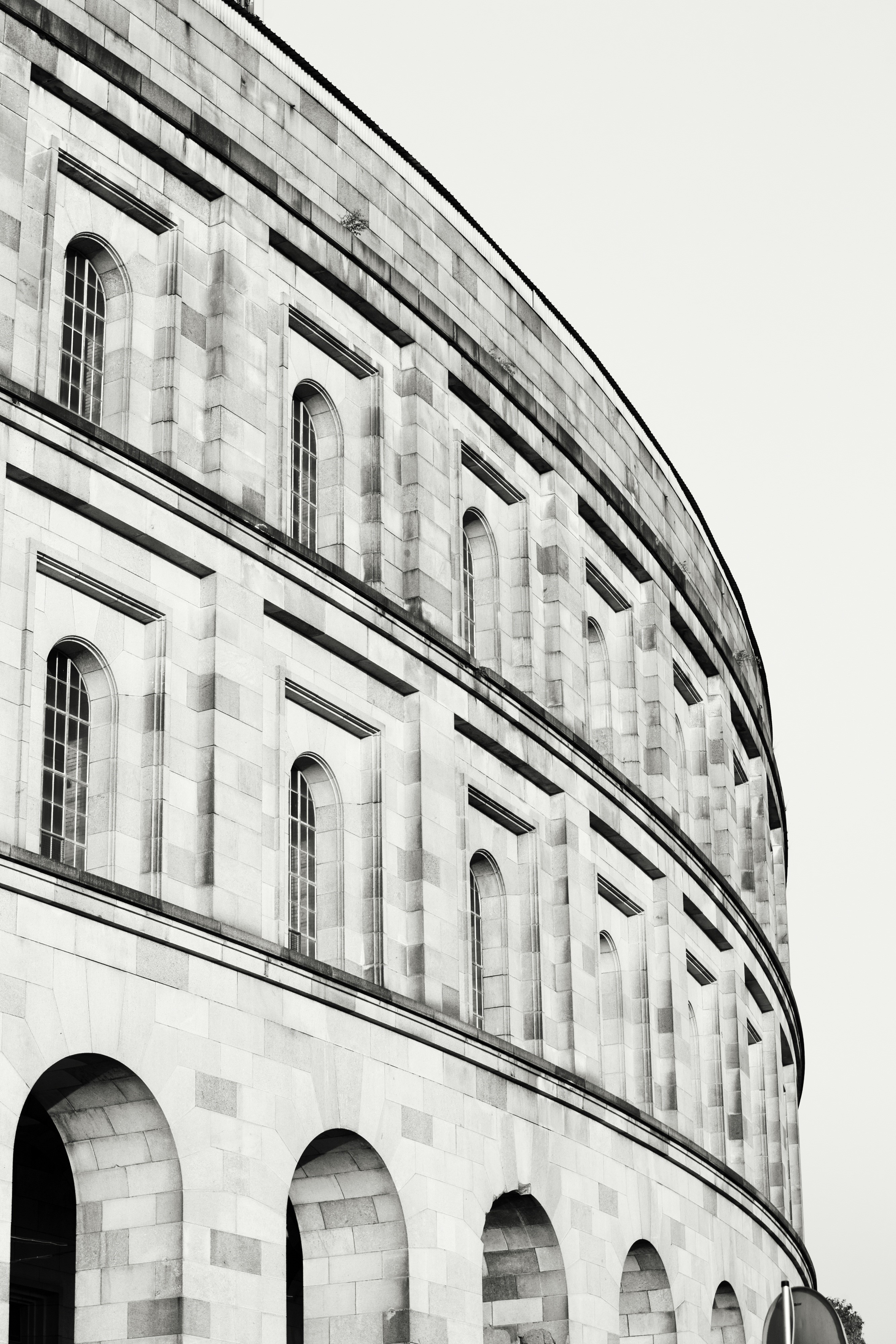 history, height, window, building exterior, wall, sky, nuremberg, clear sky, travel destinations, granite slabs, building, congress hall, city, rotunda, Phone HD Wallpaper
