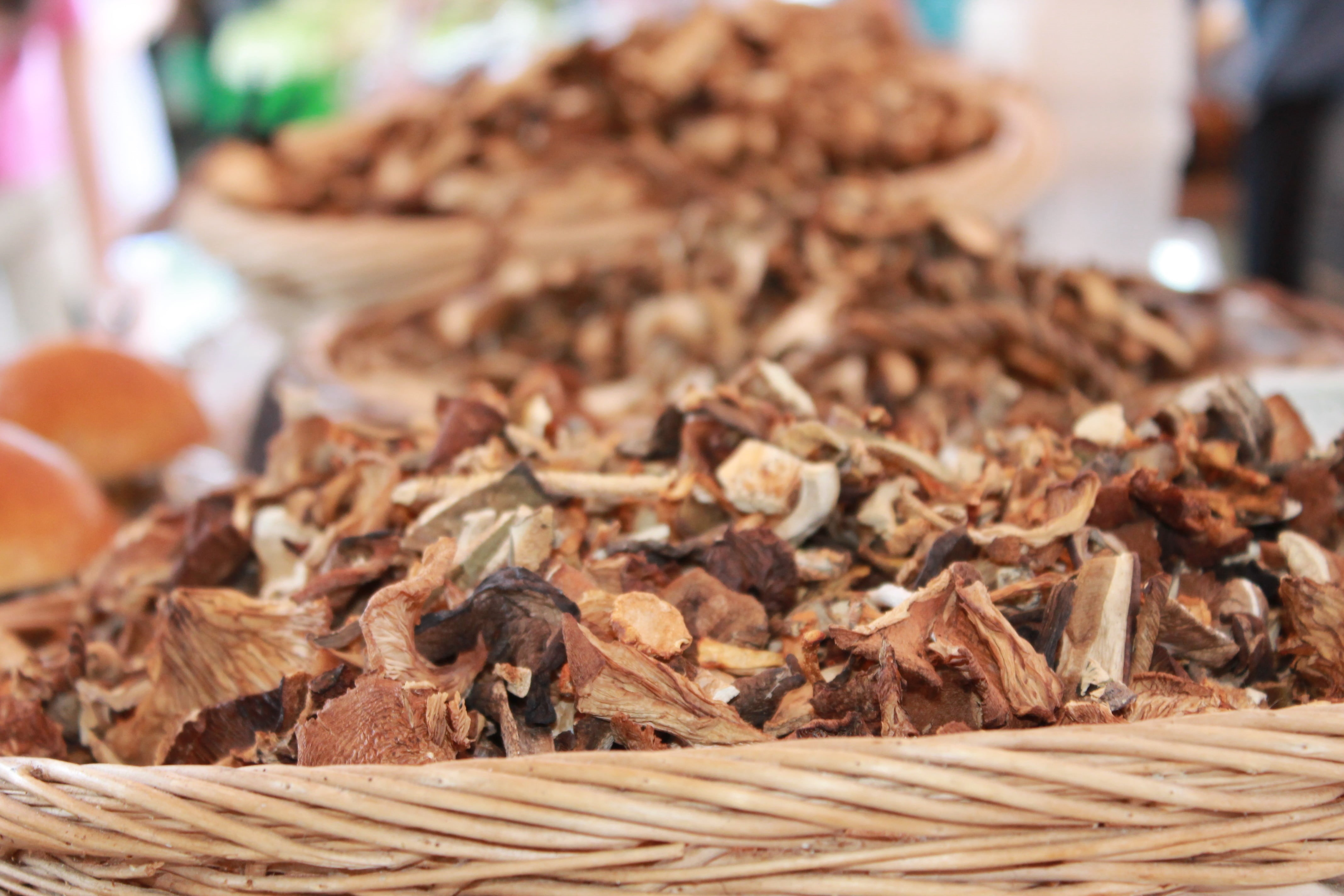 healthy eating, mushrooms, chinese herbal medicine, retail, snack, container, freshness, 4K, close-up, wellbeing, abundance, no people, food, food and drink, HD Wallpaper