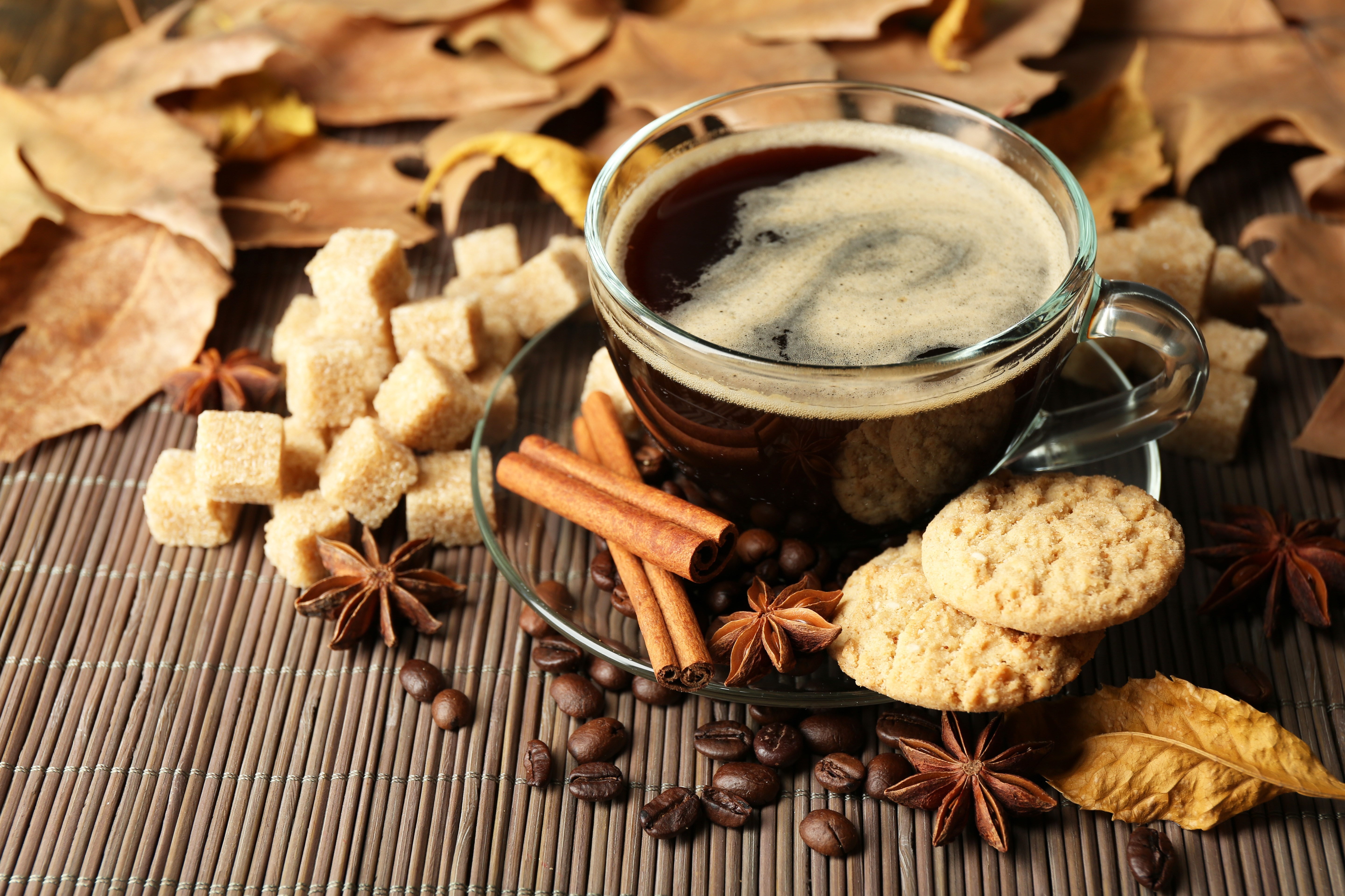 cookie, coffee, 5K, chinese herbal medicine, indoors, drink, close-up, cinnamon, dried food, freshness, food and drink, spice, still life, wellbeing, no people, HD Wallpaper