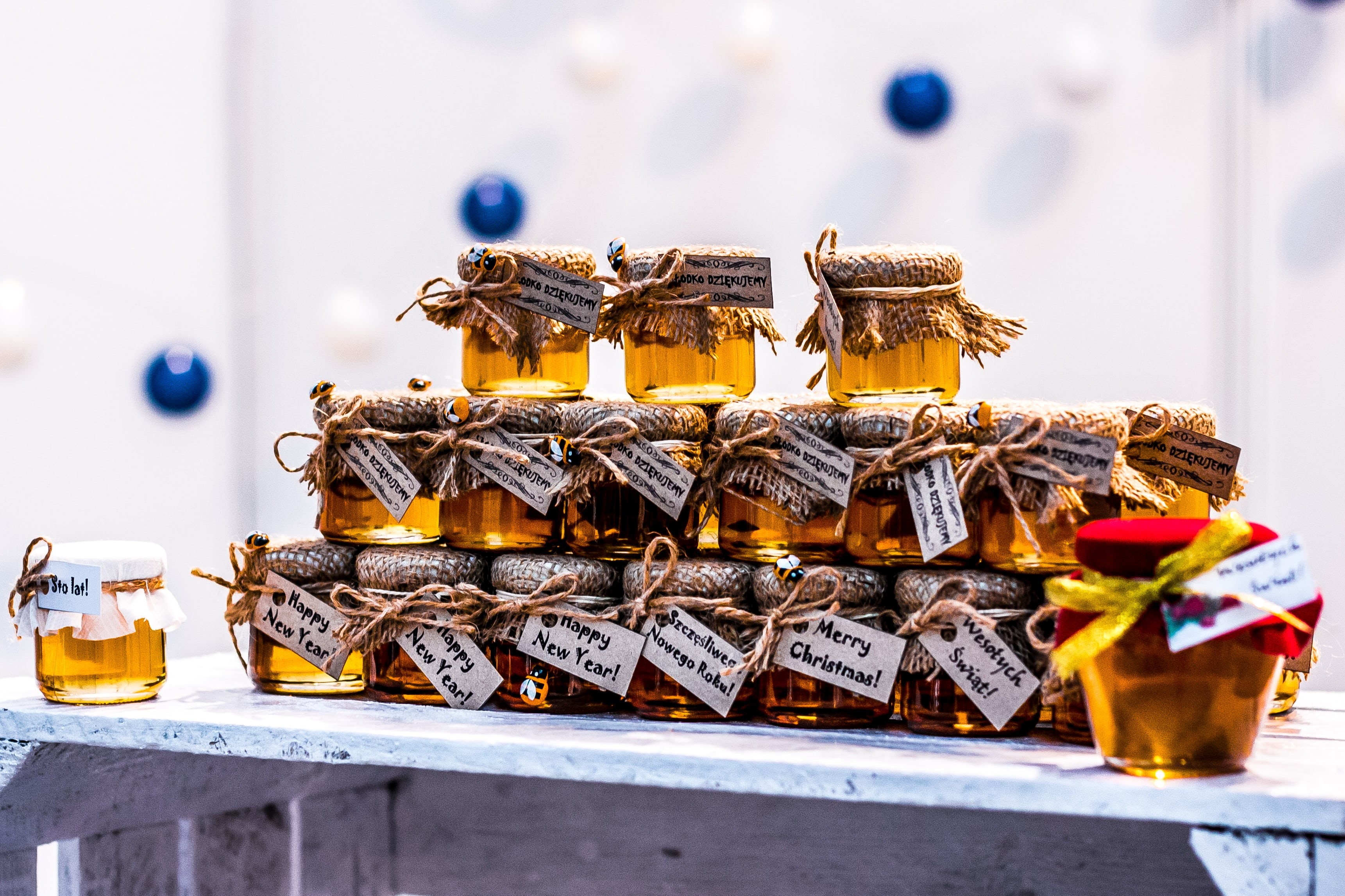 poland, honey, indoors, beige, market, stack, jar, food and drink, close-up, snack, summer, nectar, holidays, healthcare and medicine, choice, large group of objects, HD Wallpaper