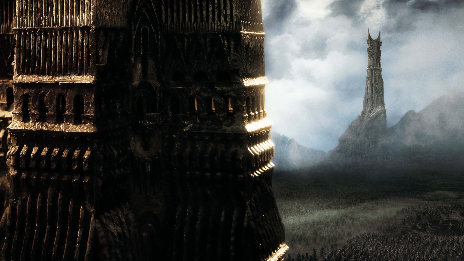 movies, towers, x, The Lord of the Rings, art, two, entertainment, hd, rings, lord, 1080P, HD Wallpaper