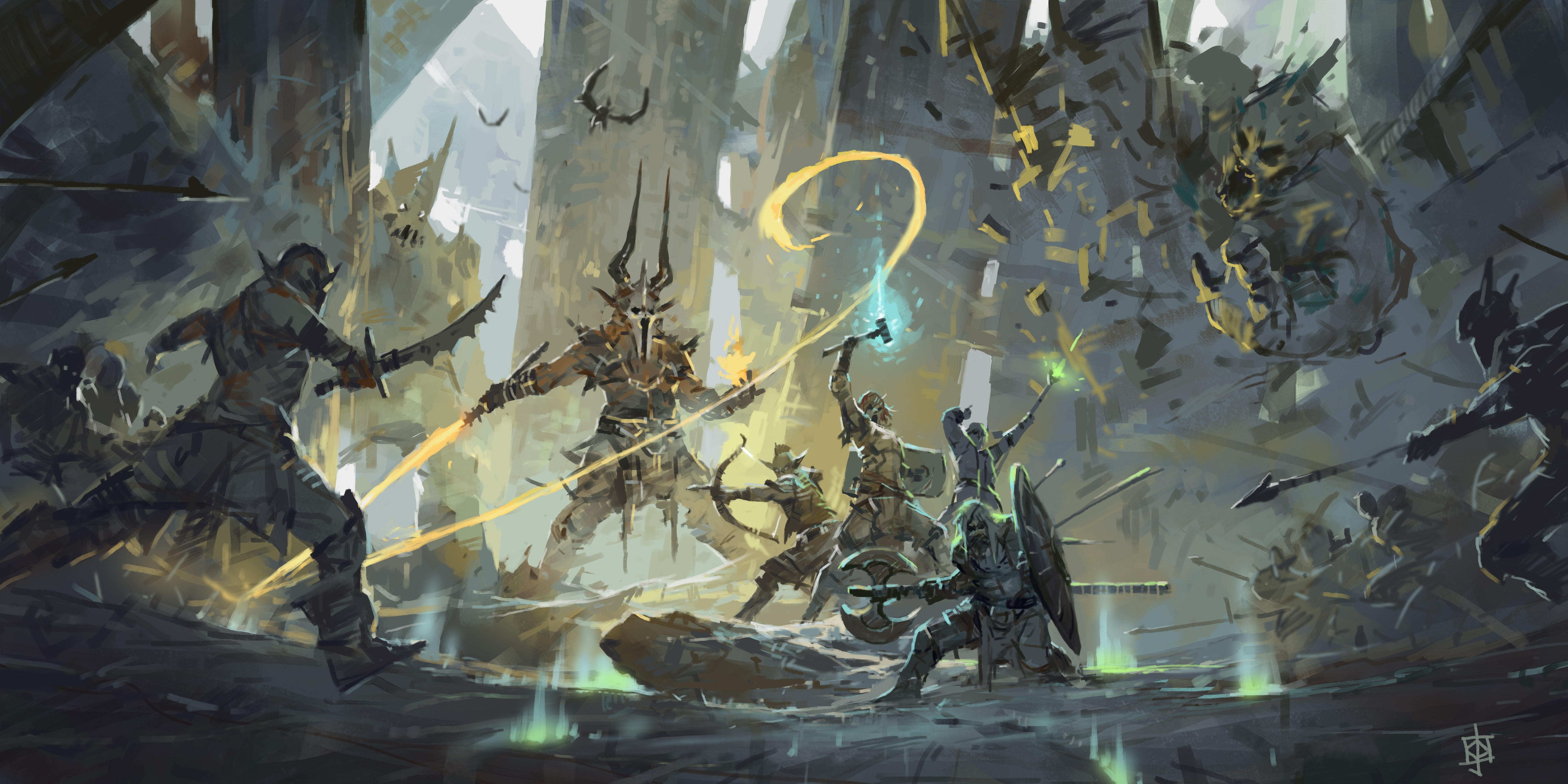 battle, art, 5K, fantasy art, fantasy, fighting, HD Wallpaper