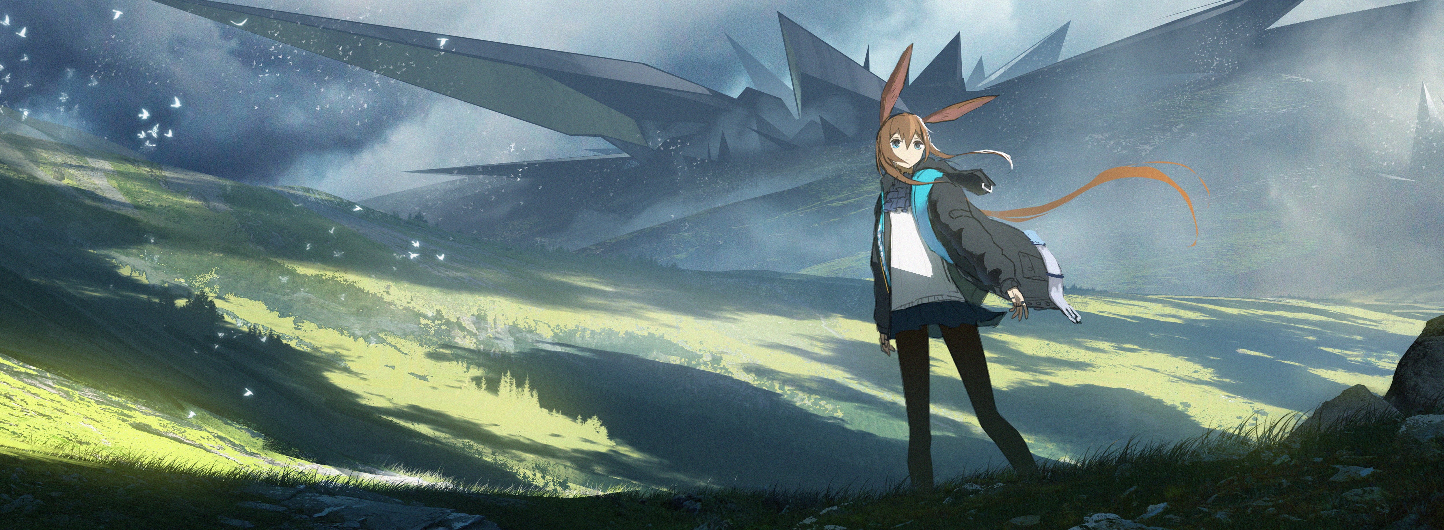 4K, anime girls, Asteroid (artist), Amiya (Arknights), Arknights, HD Wallpaper