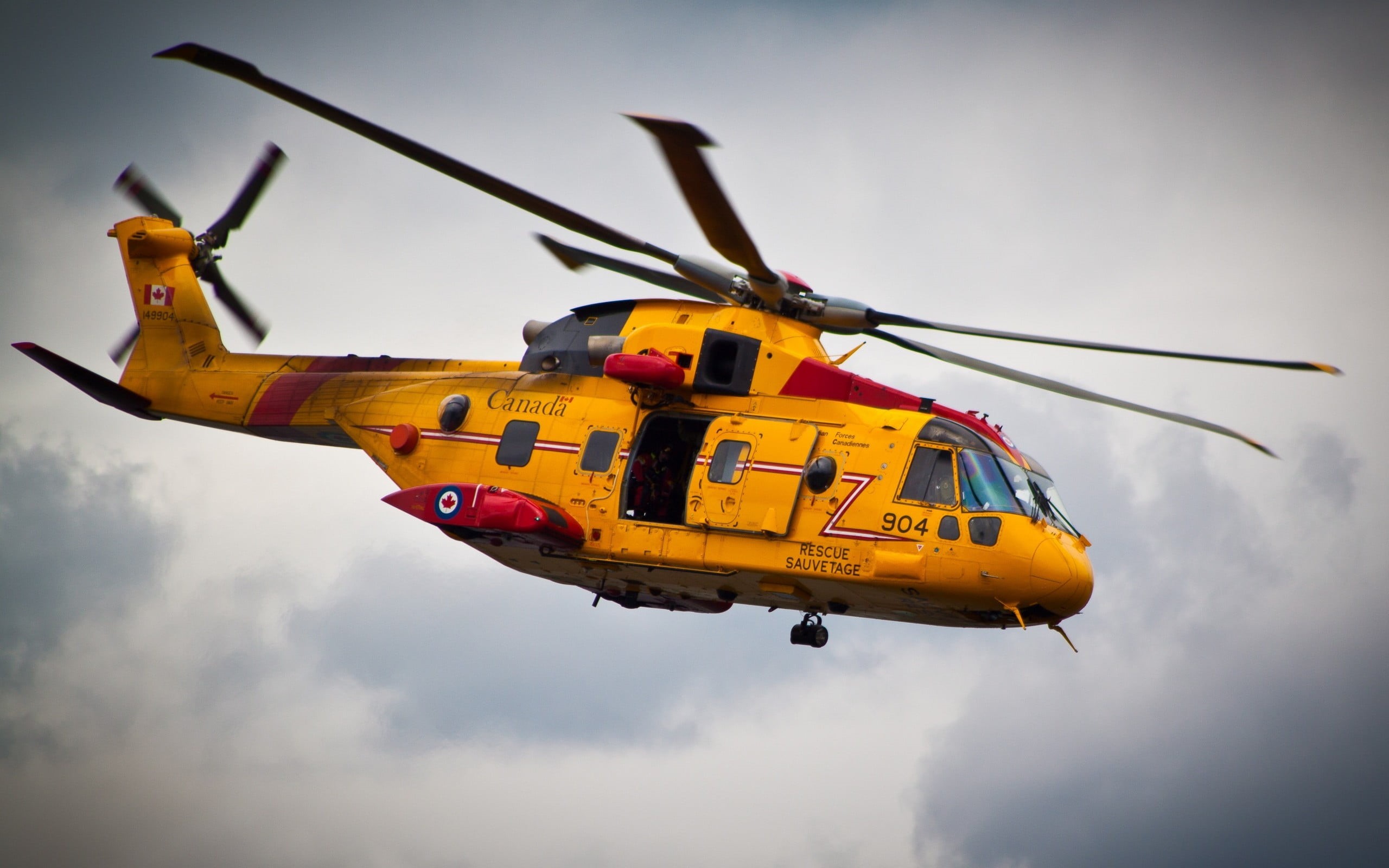 overcast, vehicle, flying, 2K, sky, day, rescue, air vehicle, no people, yellow, black, airplane, helicopter, helicopters, nature, cloud - sky, accidents and disasters, HD Wallpaper