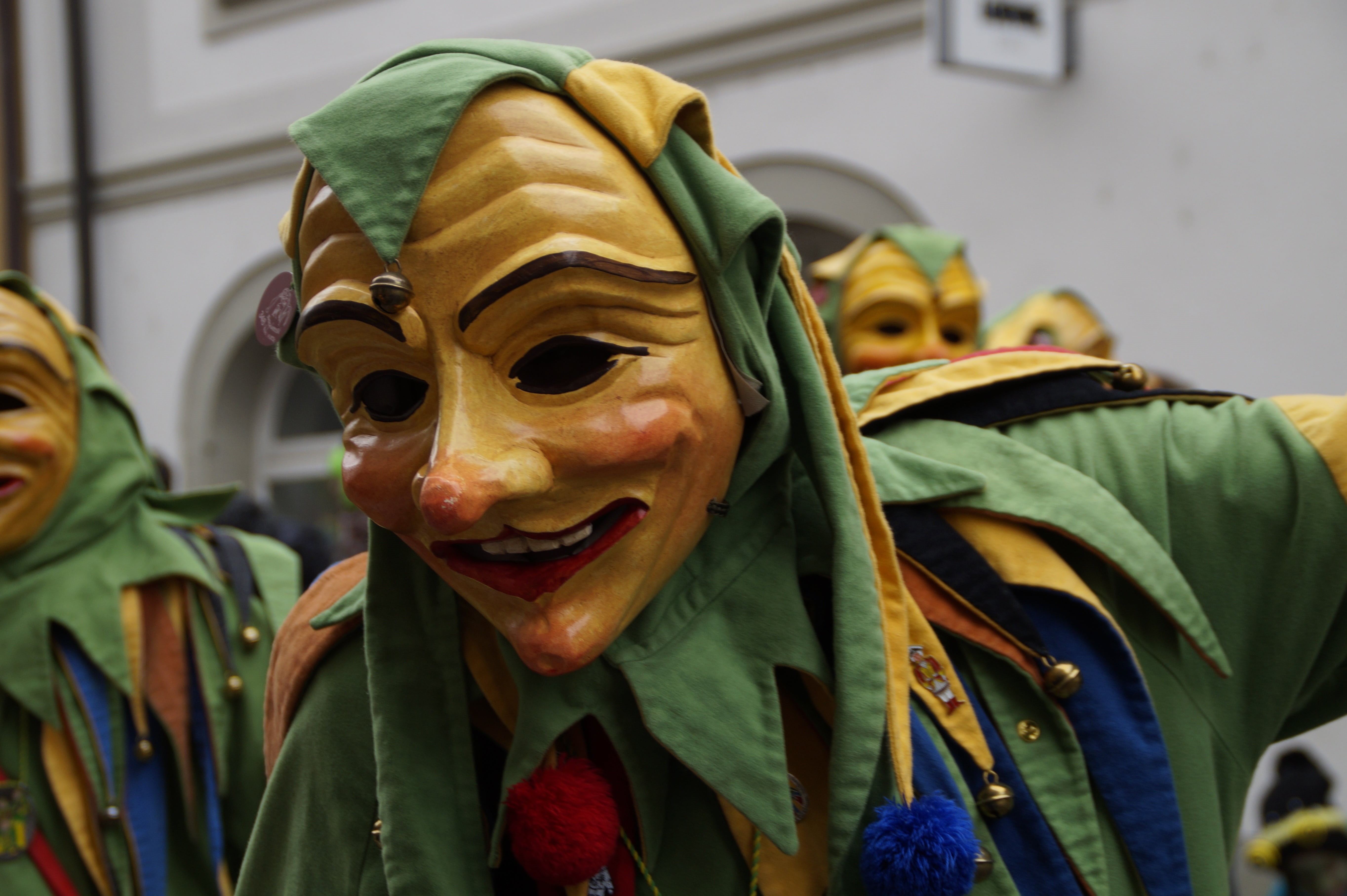 strassenfasnet, haes, swabian alemannic, smiling, creativity, fun, wooden mask, disguise, art and craft, fools guild, focus on foreground, craft, human representation, HD Wallpaper