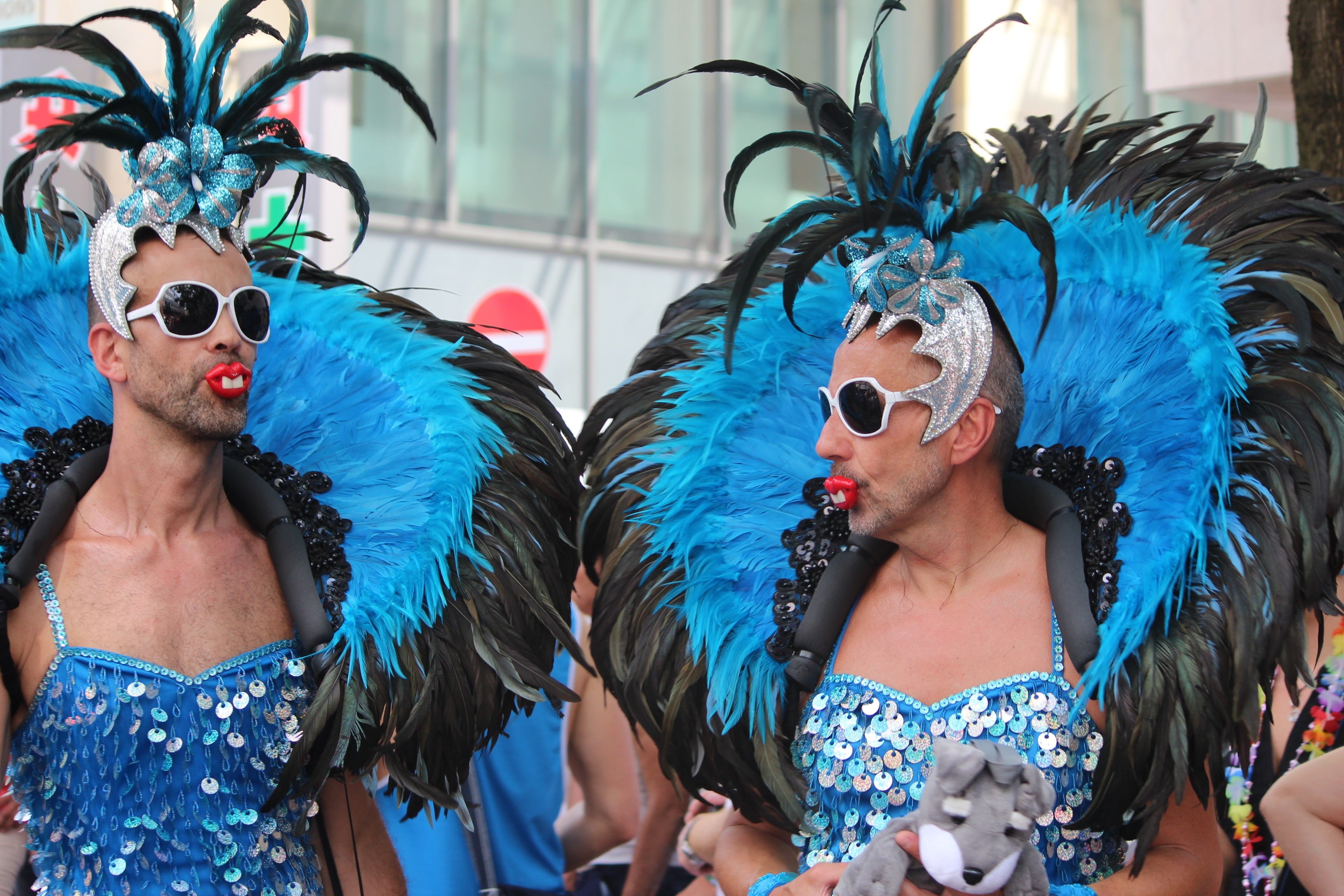 pleasure, headdress, celebration, day, mask, tradition, festival, headshot, parade, lifestyles, cologne, carnival, fashion, 2K, blue, fun, party, women, HD Wallpaper