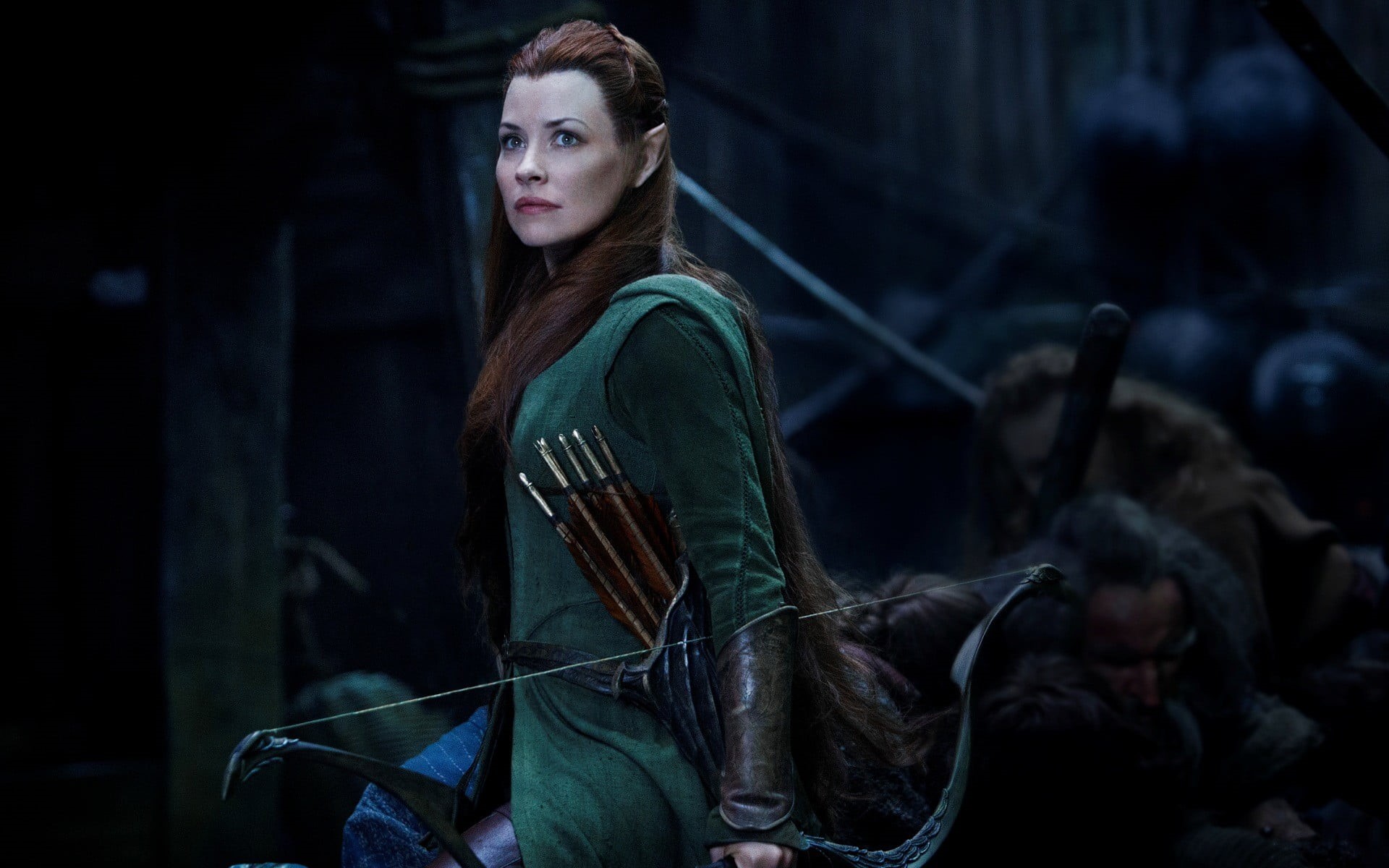 clothing, Evangeline Lilly, women, hair, architecture, looking, one person, beautiful woman, Tauriel, redhead, portrait, hair bows, lifestyles, hairstyle, HD Wallpaper