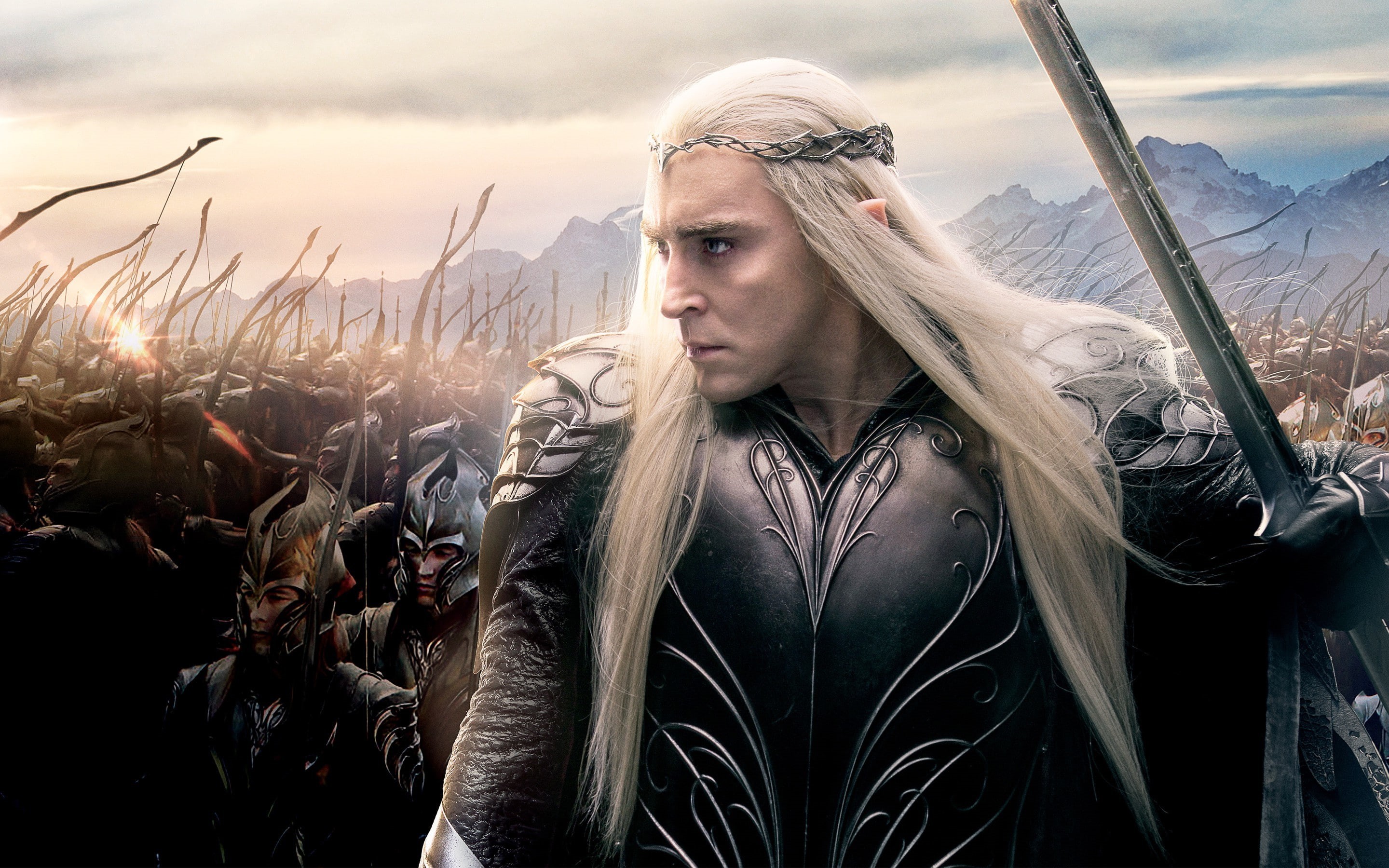 young adult, portrait, land, sky, nature, hairstyle, contemplation, environment, adult, hair, blond hair, one person, rural scene, thranduil lee pace elves the hobbit the hobbit the battle of the five armies, HD Wallpaper