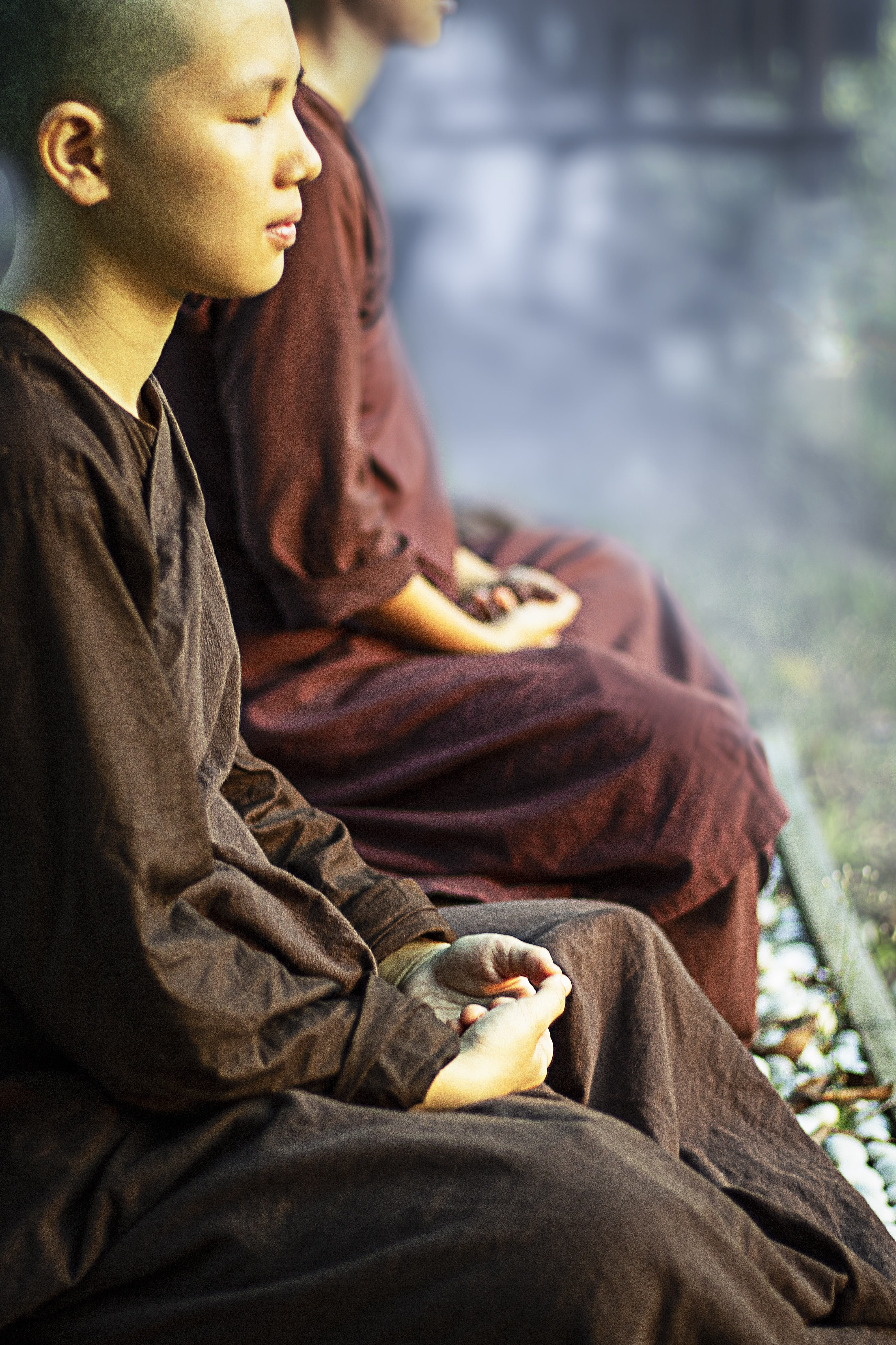 5K, three quarter length, burning, buddhist, men, flame, meditate, real people, social issues, belief, nun, holding, contemplation, adult, fire, relaxation, Phone HD Wallpaper
