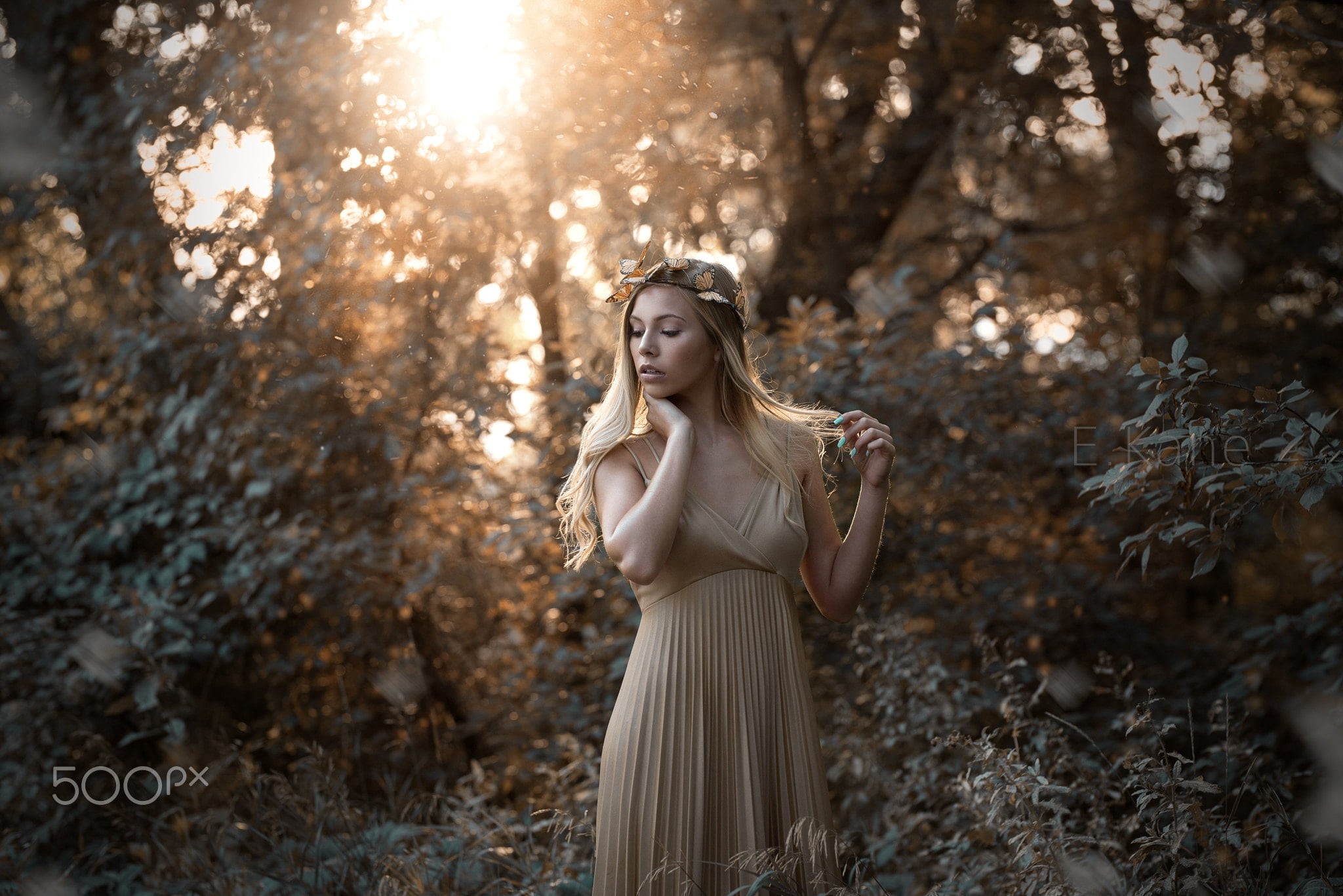 hair, beautiful woman, innocence, young adult, 500px, tree, outdoors, woodland, plant, beauty, clothing, looking, Evan Kane, fantasy girl, hairstyle, women outdoors, HD Wallpaper