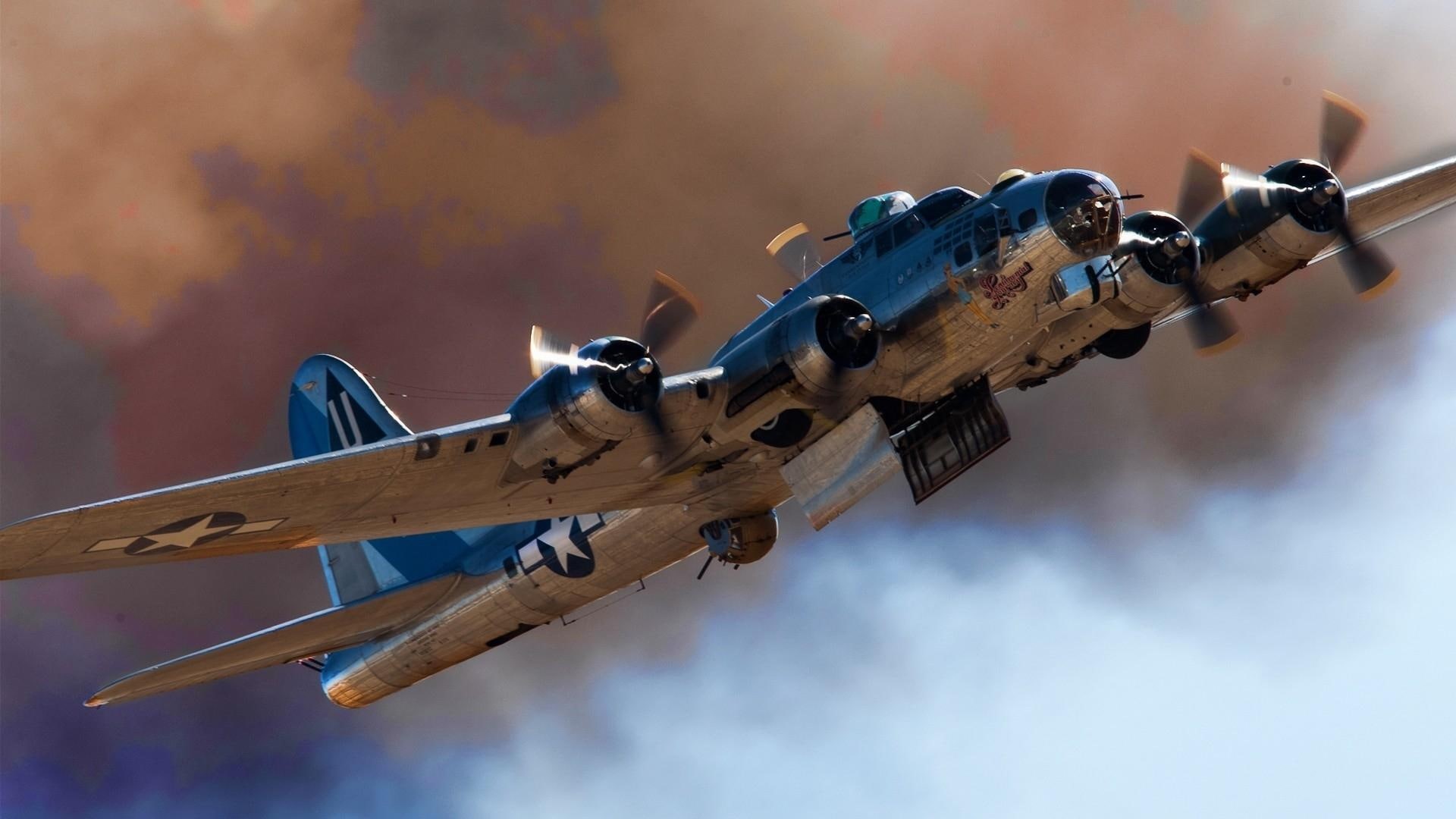 vintage, flying, plane, bomber, bomb doors, fortress, beautiful, aircraft planes, clouds, b, 1080P, HD Wallpaper