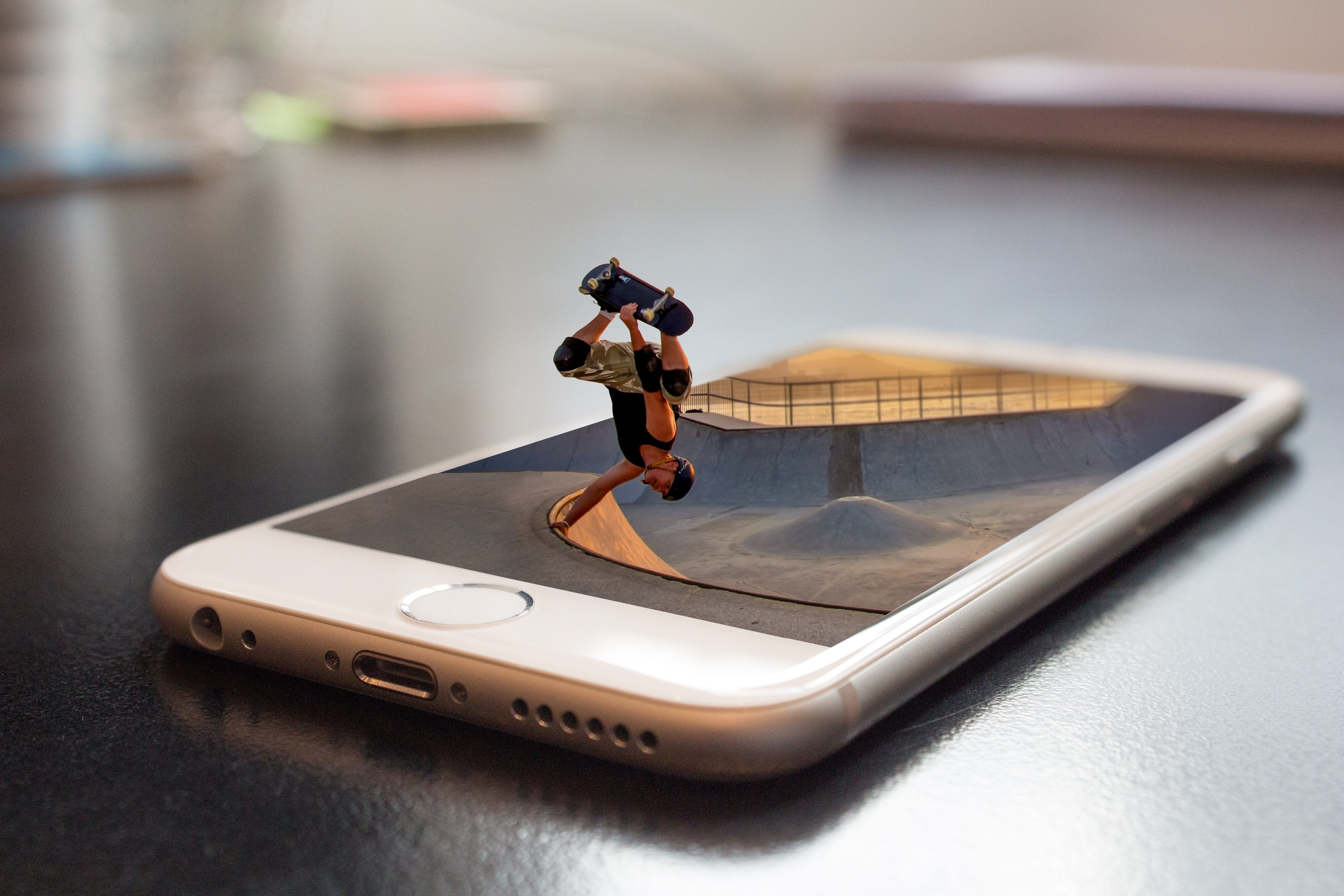 illustration, skateboard, sunset, silver, human representation, single object, skill, 5K, skating, sports equipment, skateboarding, photoshop, manipulation, HD Wallpaper