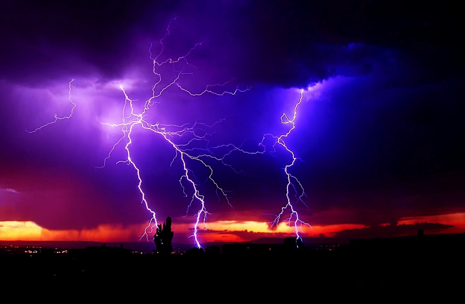 sign, night, lightning, warning sign, dramatic sky, clouds, nature, forked lightning, thunderstorm, communication, power, beauty in nature, sky, electricity, HD Wallpaper
