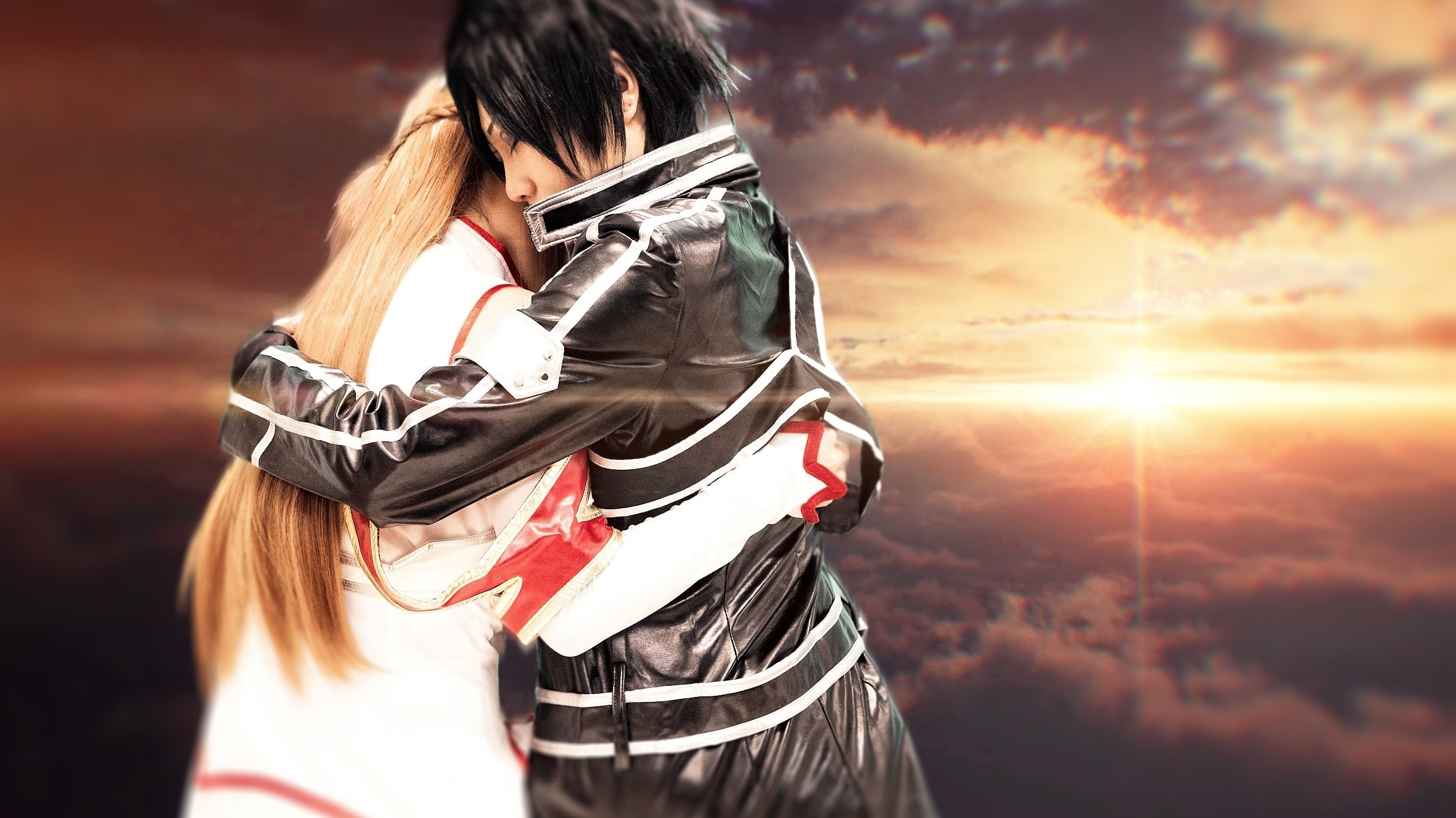 beautiful woman, adventure, cloud - sky, nature, 1080P, sport, outdoors, one person, hairstyle, activity, Yuuki Asuna, sky, cosplay, standing, women, lights, HD Wallpaper