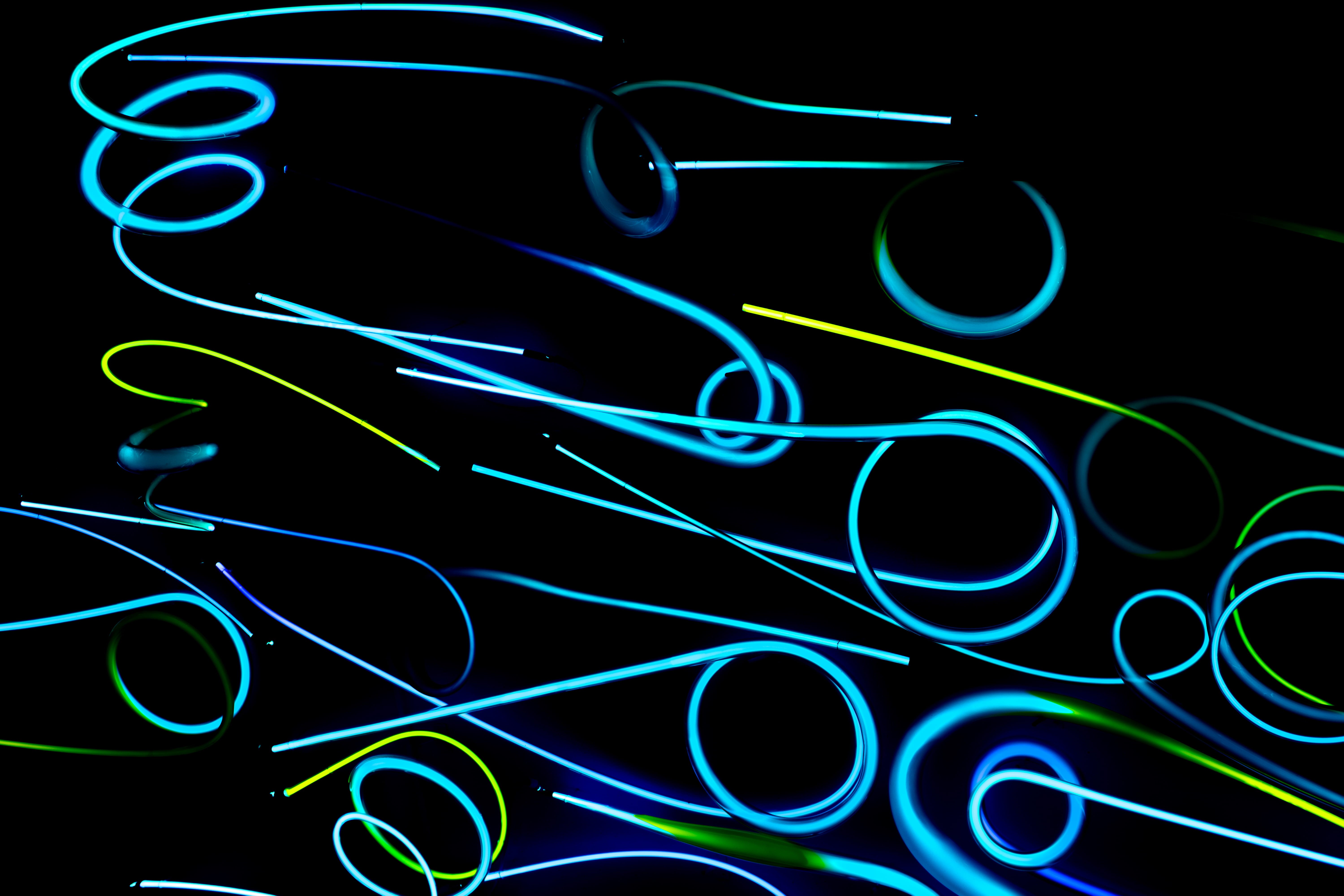 black, black background, illuminated, power supply, electricity, no people, neon colored, light, curf, indoors, data, connection, glowing, neon, communication, HD Wallpaper