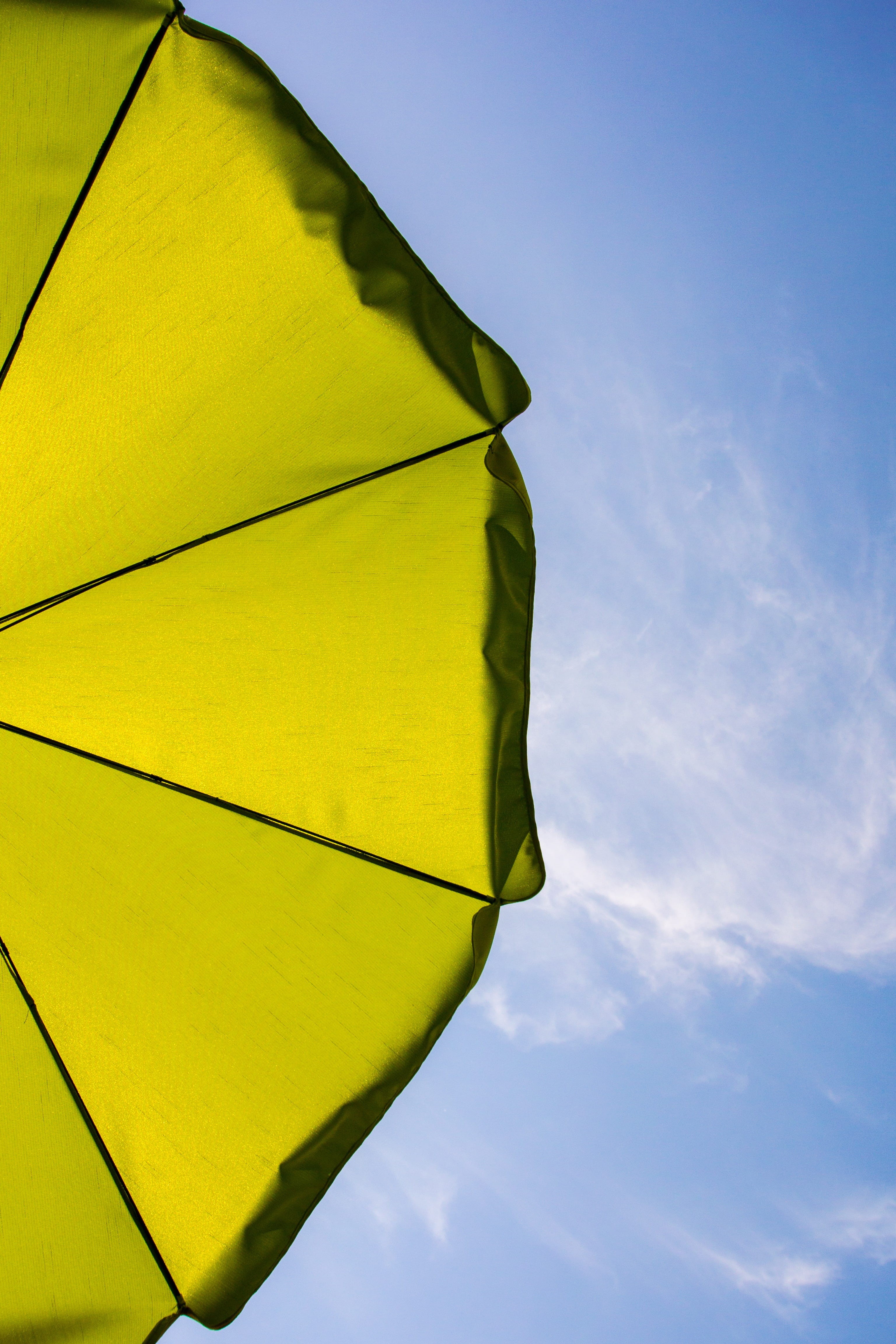 screen, safety, sunshade, security, low angle view, holiday, nature, summer, 4K, day, Parasol, heat, yellow, textile, rain, cloud - sky, weather, no people, Phone HD Wallpaper