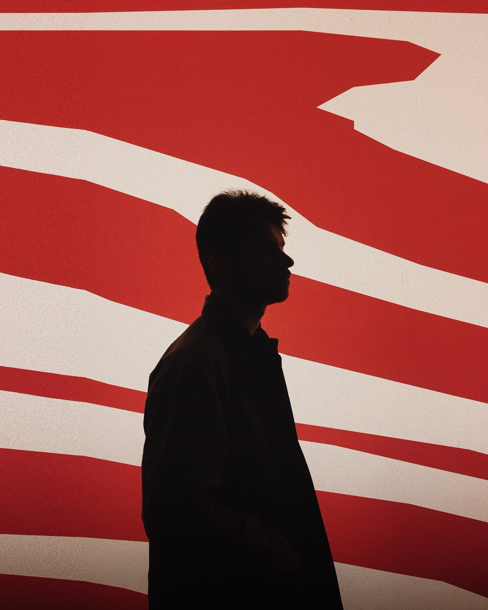 striped, flag, lifestyles, minimal, portrait, design, standing, silhouette, man, iphone, side view, real people, sunlight, night, light, graphic, Phone HD Wallpaper