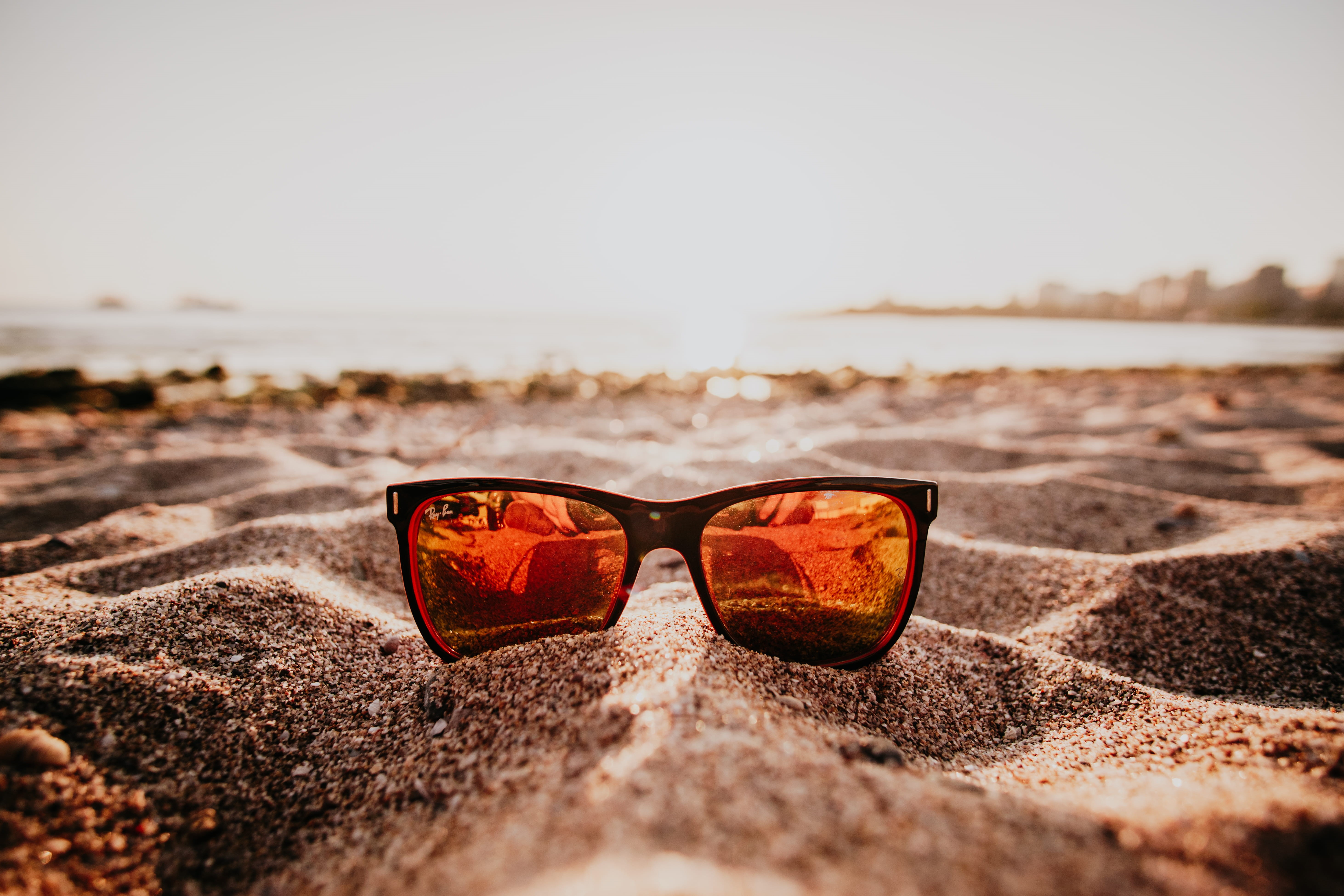 ocean, sunset, personal Accessory, fashion, glass, relaxation, sunrise, vacations, outdoors, golden, no People, sun, holiday, glasses, summer, vacation, HD Wallpaper
