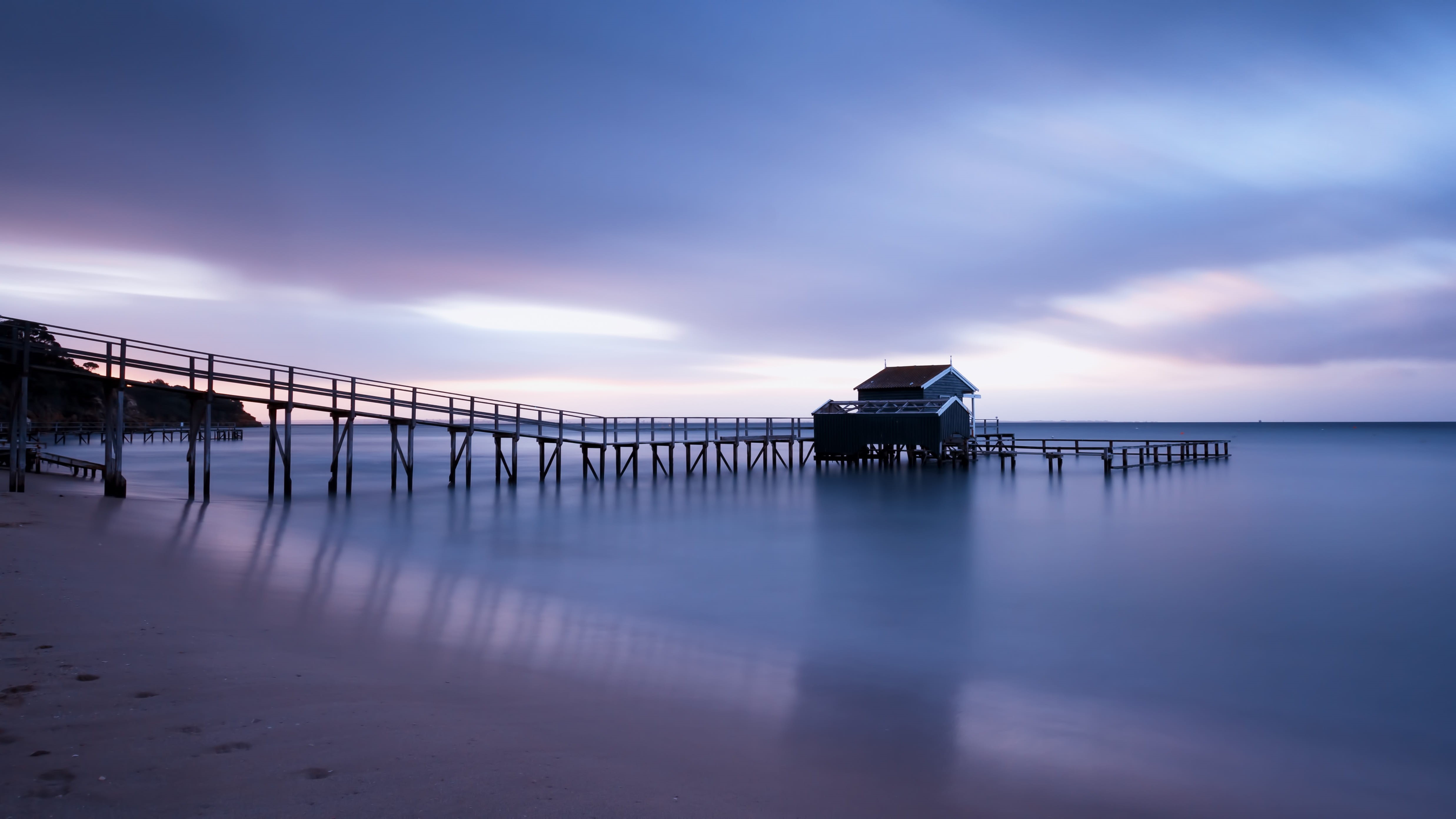 wooden post, leisure, jetty, ocean, sand, idyllic, nature, waterfront, architecture, wooden, beauty in nature, hour, environment, outdoors, water, tranquility, HD Wallpaper