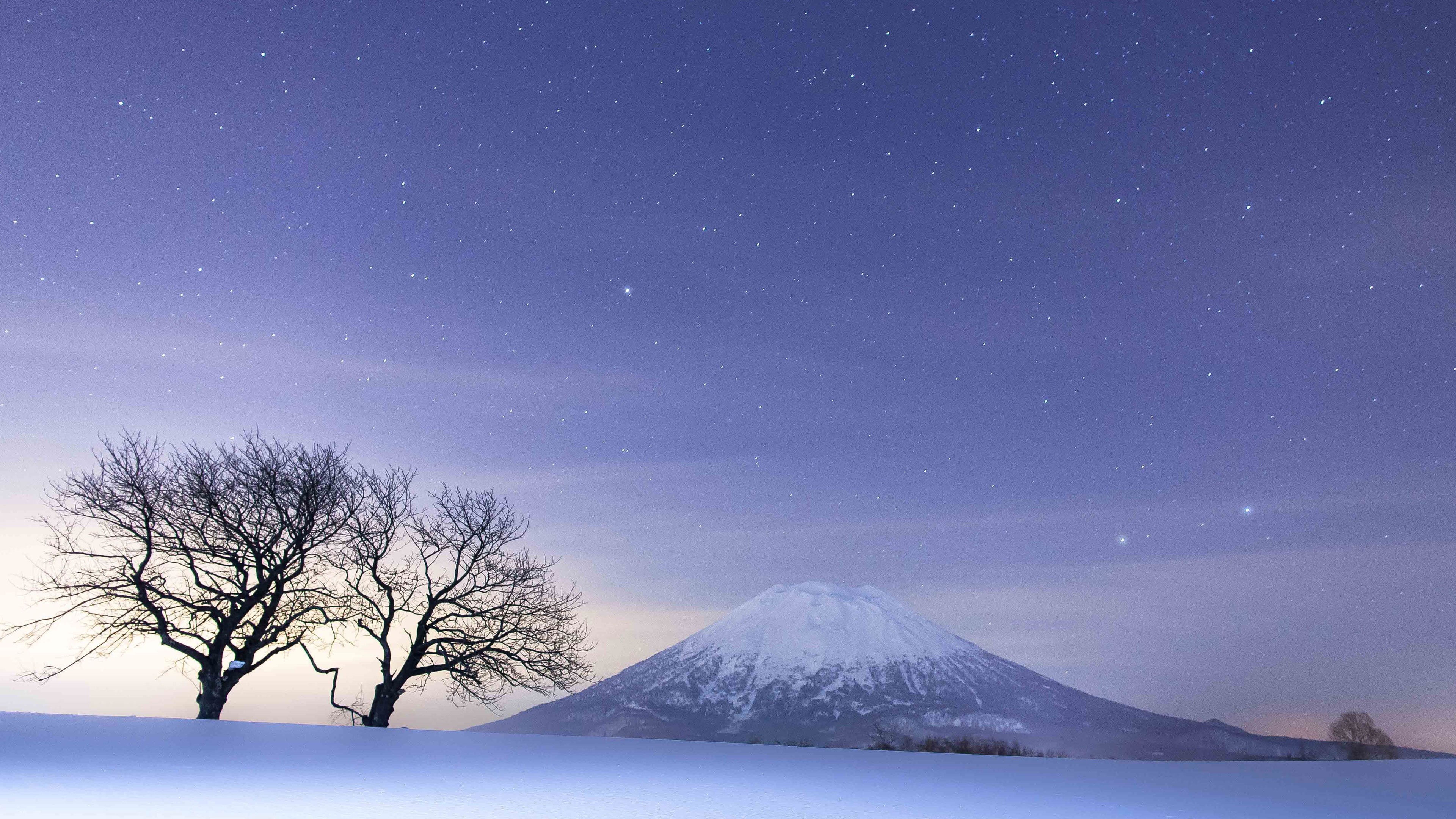 nature, no people, astronomy, 4K, cold temperature, plant, horizon, holiday, clouds, frozen, sunny, scenery, winter, weather, light, mountain, ice, sunlight, HD Wallpaper