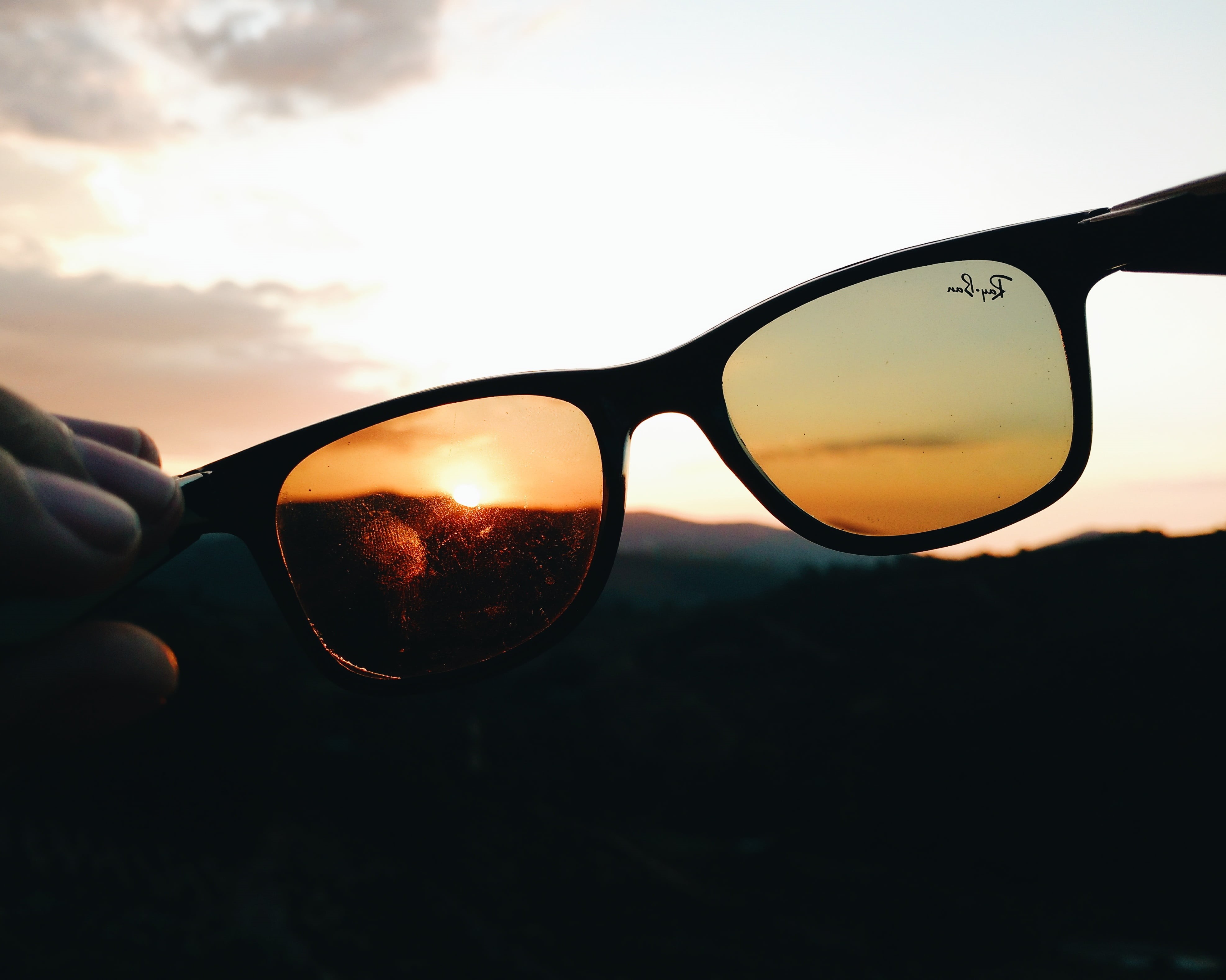 one person, eyeglasses, horn rimmed glasses, glass - material, s, brown, wayfarer, close-up, reflection, day, eyesight, point, sun, real people, yellow, HD Wallpaper