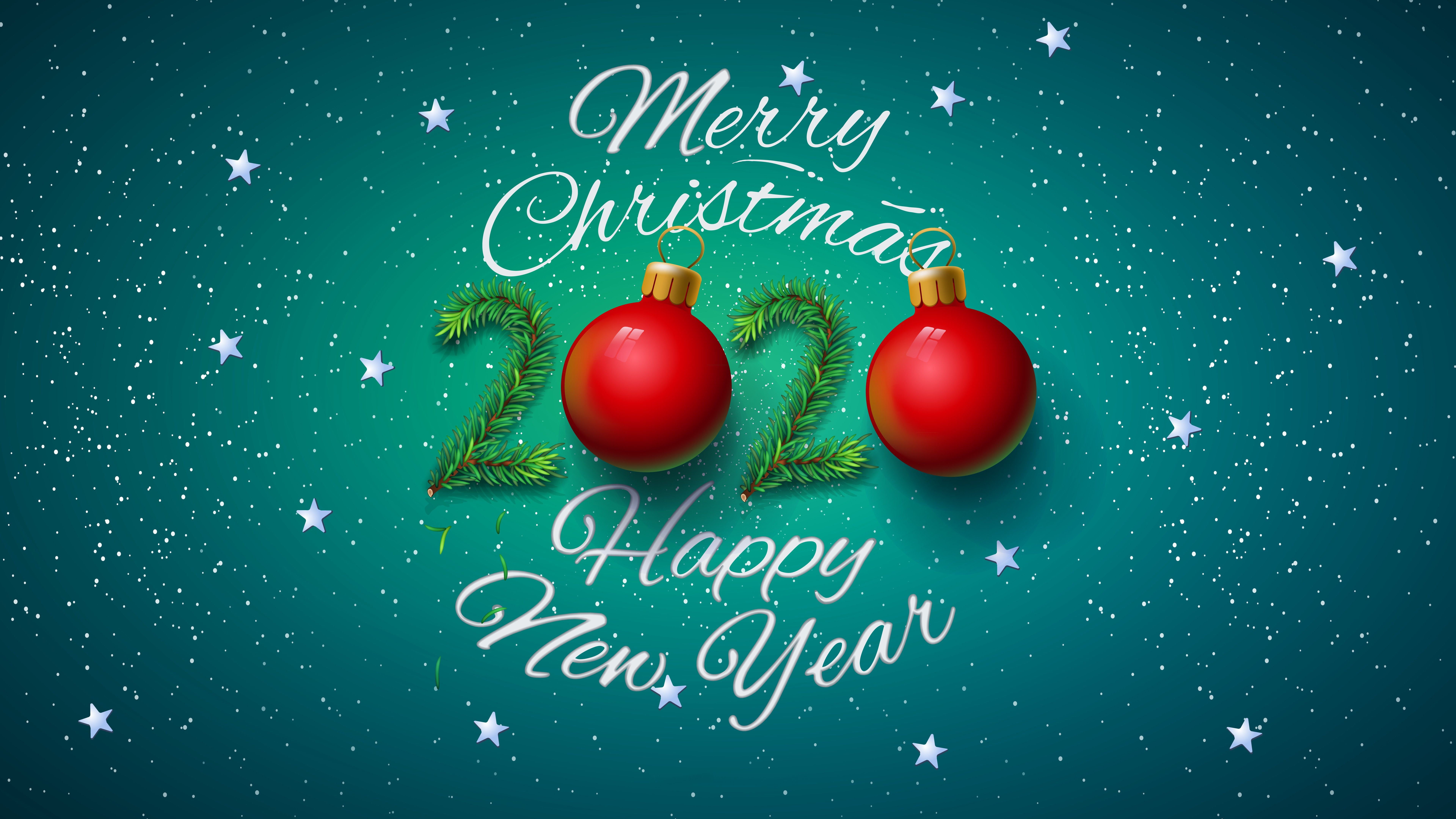 Christmas, 2020, Happy New Year, Happy Christmas, New Year, 8K, HD Wallpaper