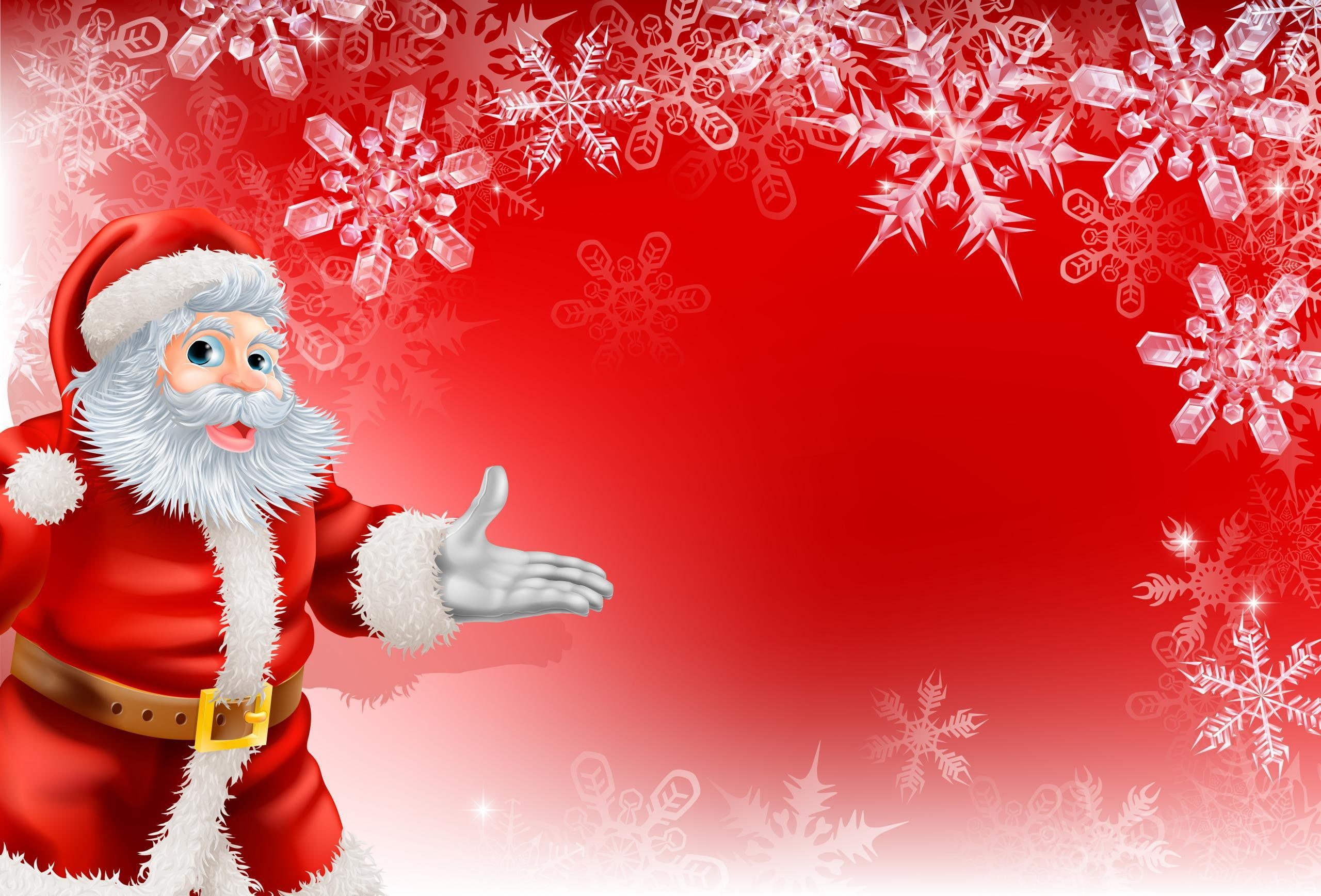 happy new year, snowflakes, beauti, merry christmas, santa, happy holidays, 2K, new year, holidays, lovely, HD Wallpaper