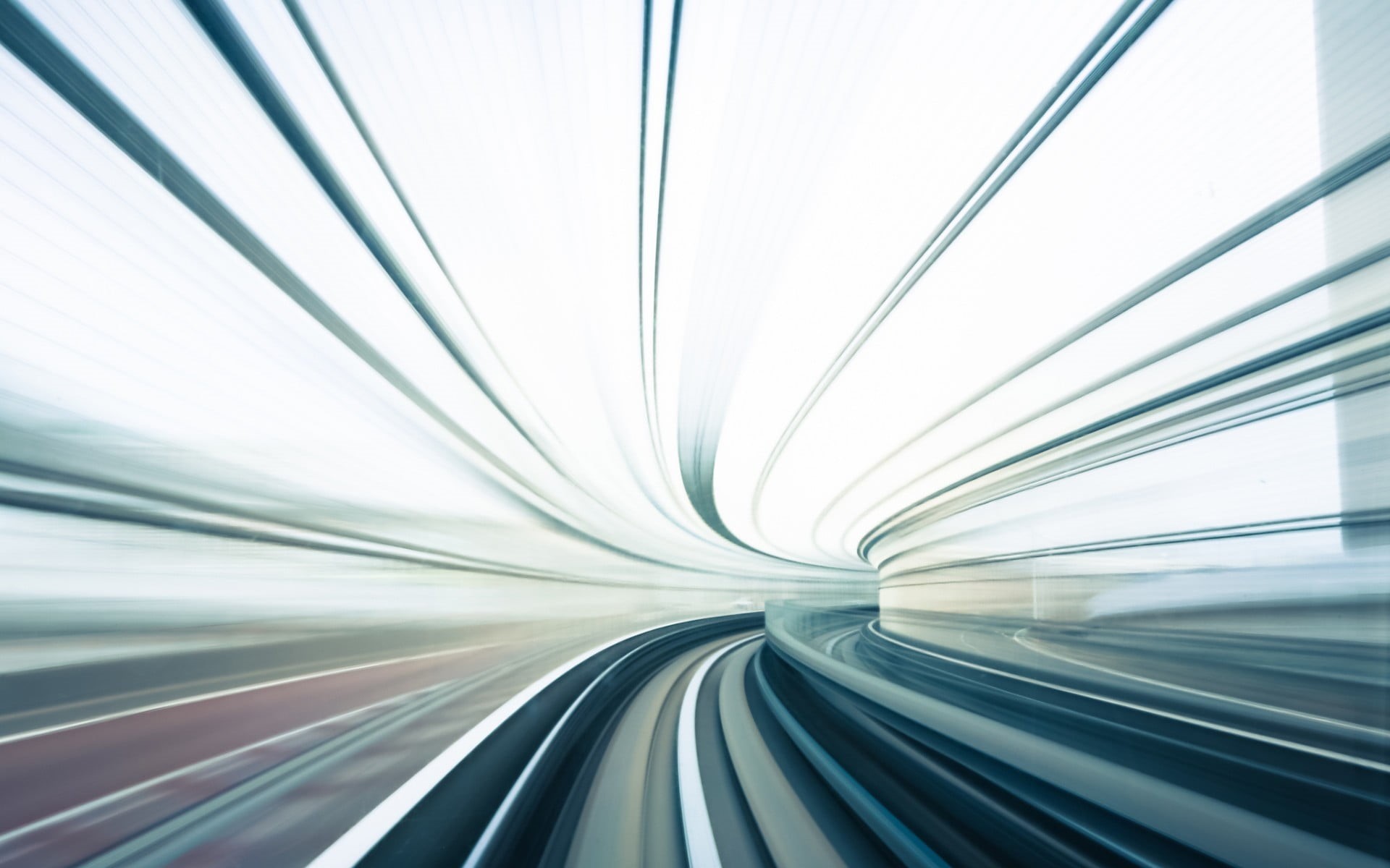 motion, architecture, direction, vanishing point, subway, track, futuristic, motion blur, railway, modern, glass, digital, built structure, white, blurred motion, HD Wallpaper