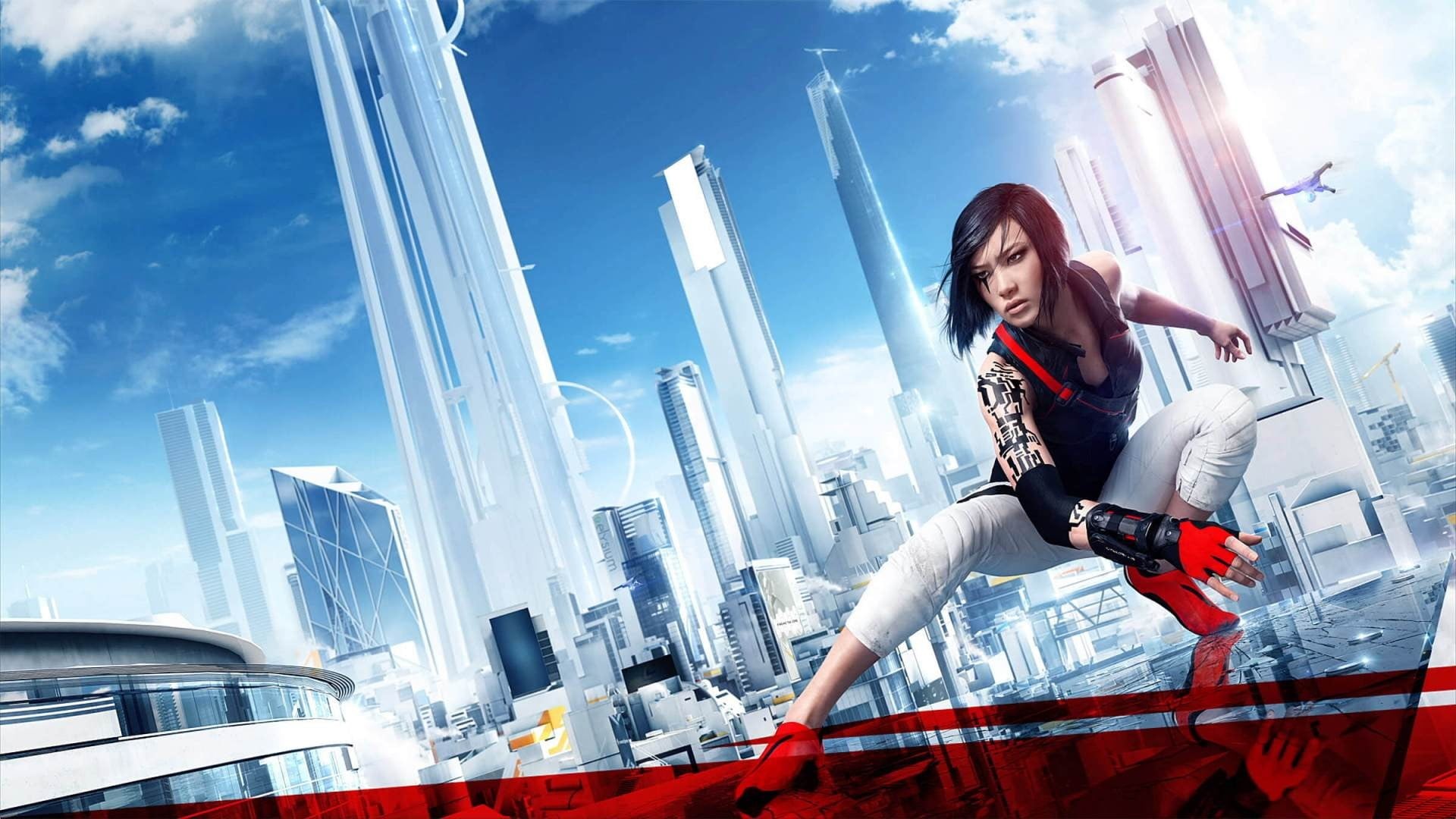 smiling, lifestyles, young adult, beautiful woman, architecture, Mirrors Edge Catalyst, modern, video games, adult, real people, casual clothing, city, HD Wallpaper