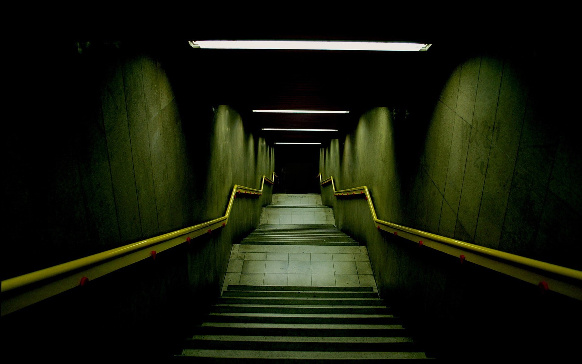 building, no people, staircase, direction, absence, built structure, public transportation, lighting equipment, 1080P, stairs, steps and staircases, subway, HD Wallpaper
