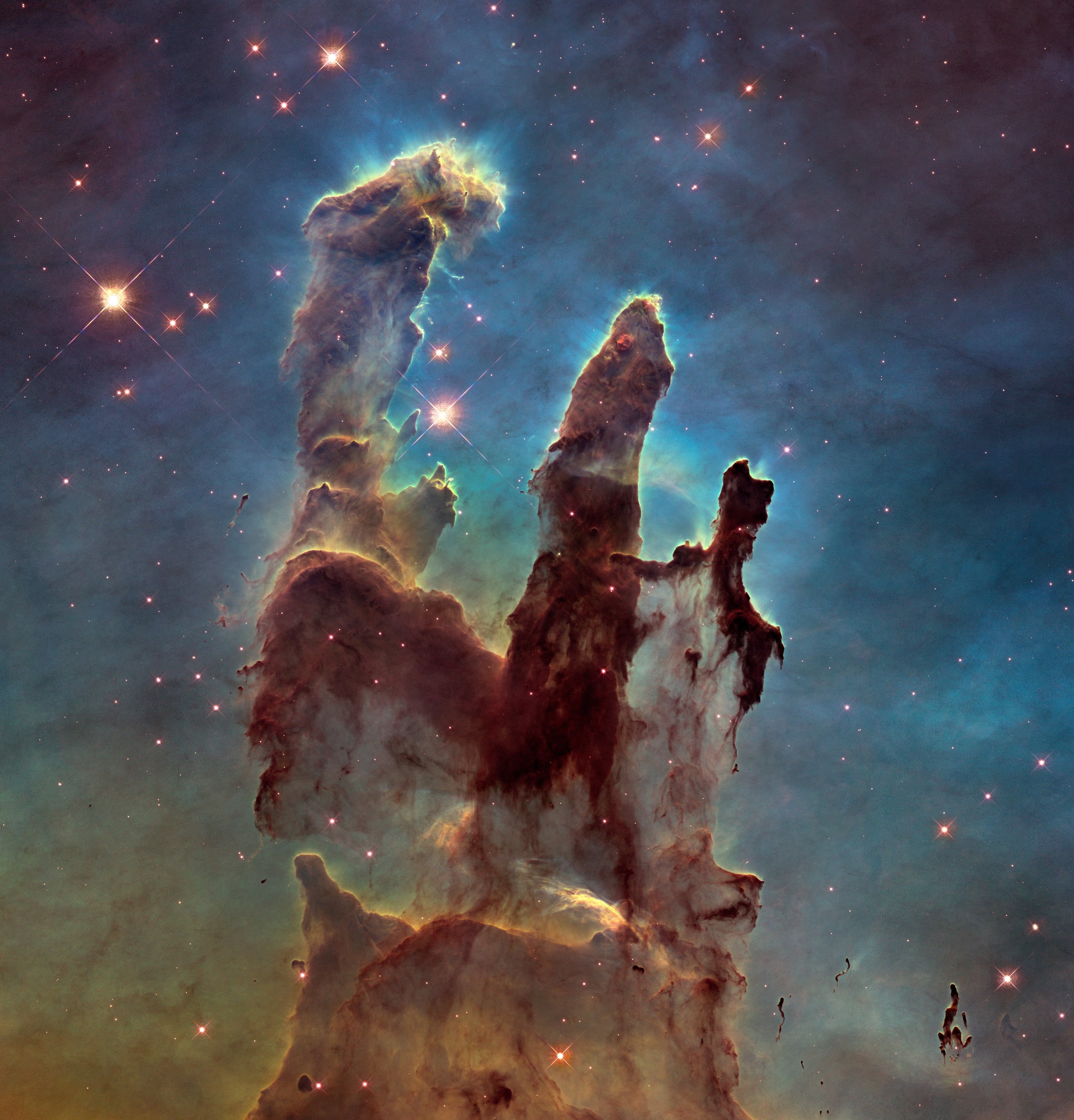 NASA, galaxy, Pillars of Creation, nebula, stars, universe, hubble space telescope, Andromeda, 2K, Hubble Deep Field, space, Phone HD Wallpaper