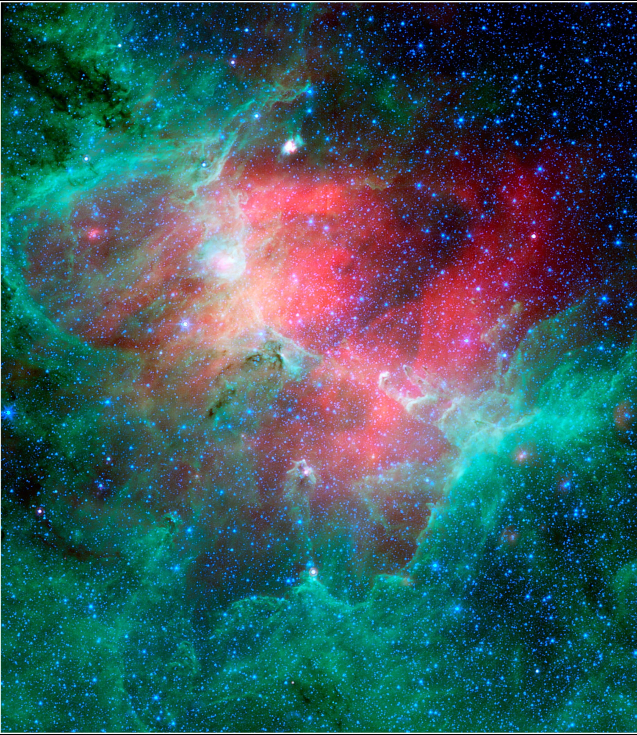 gas, nebula, multi colored, galaxy, illuminated, star - space, eagle, light, satellite view, no people, nature, formation, constellation, mystery, green color, Phone HD Wallpaper