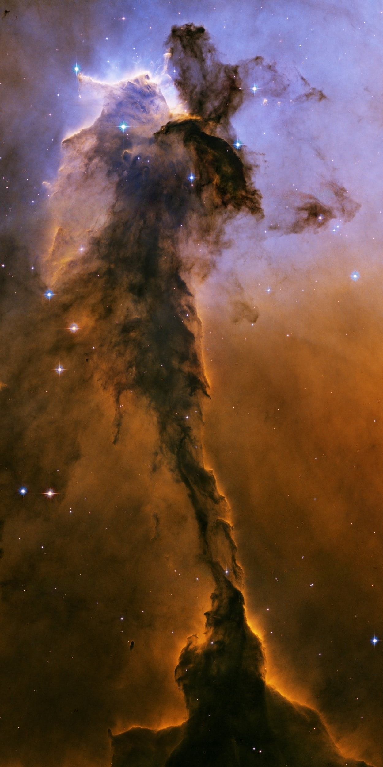 illuminated, no people, constellation snake, night, 1080P, outdoors, ngc, m 16, nature, space travel, ngc 6611, tranquility, messier catalogue, all, tranquil scene, Phone HD Wallpaper