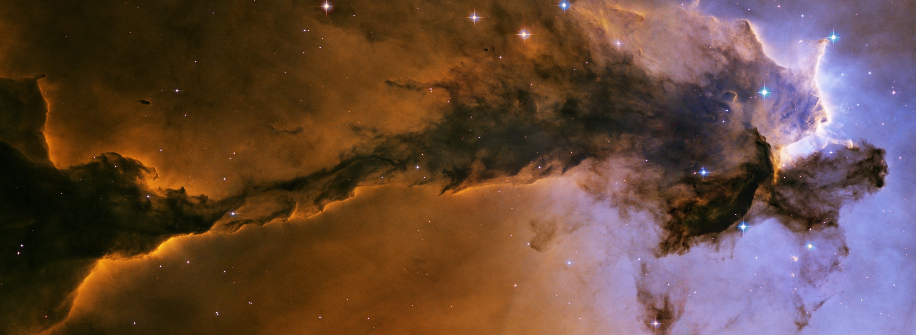 nature, night, scenics - nature, fantasy, Nebula, tranquil scene, panoramic, star - space, illuminated, tranquility, astronomy, galaxy, cloud - sky, eagle, HD Wallpaper