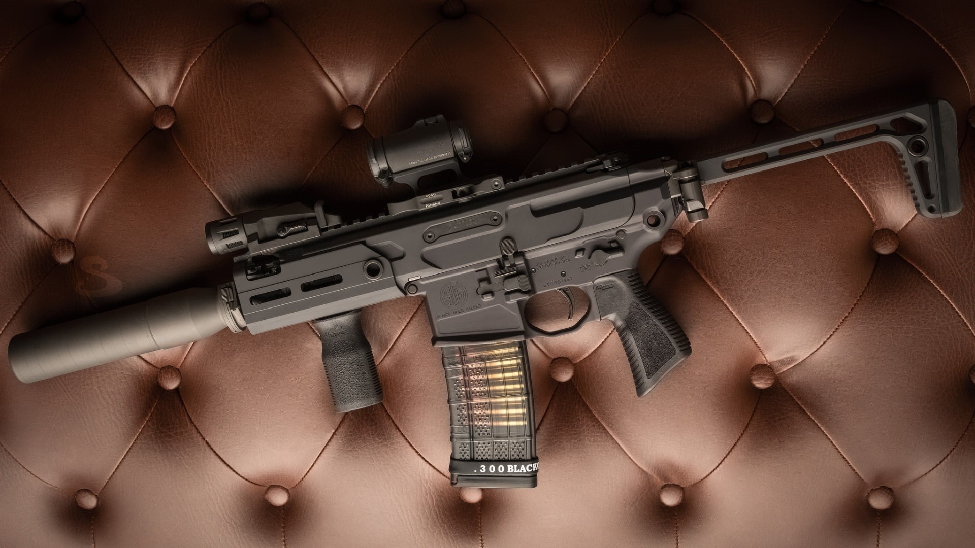 1080P, weapons, M16, assault Rifle, ar 15, rifle, muffler, weapon, custom, ar-15, silenser, HD Wallpaper