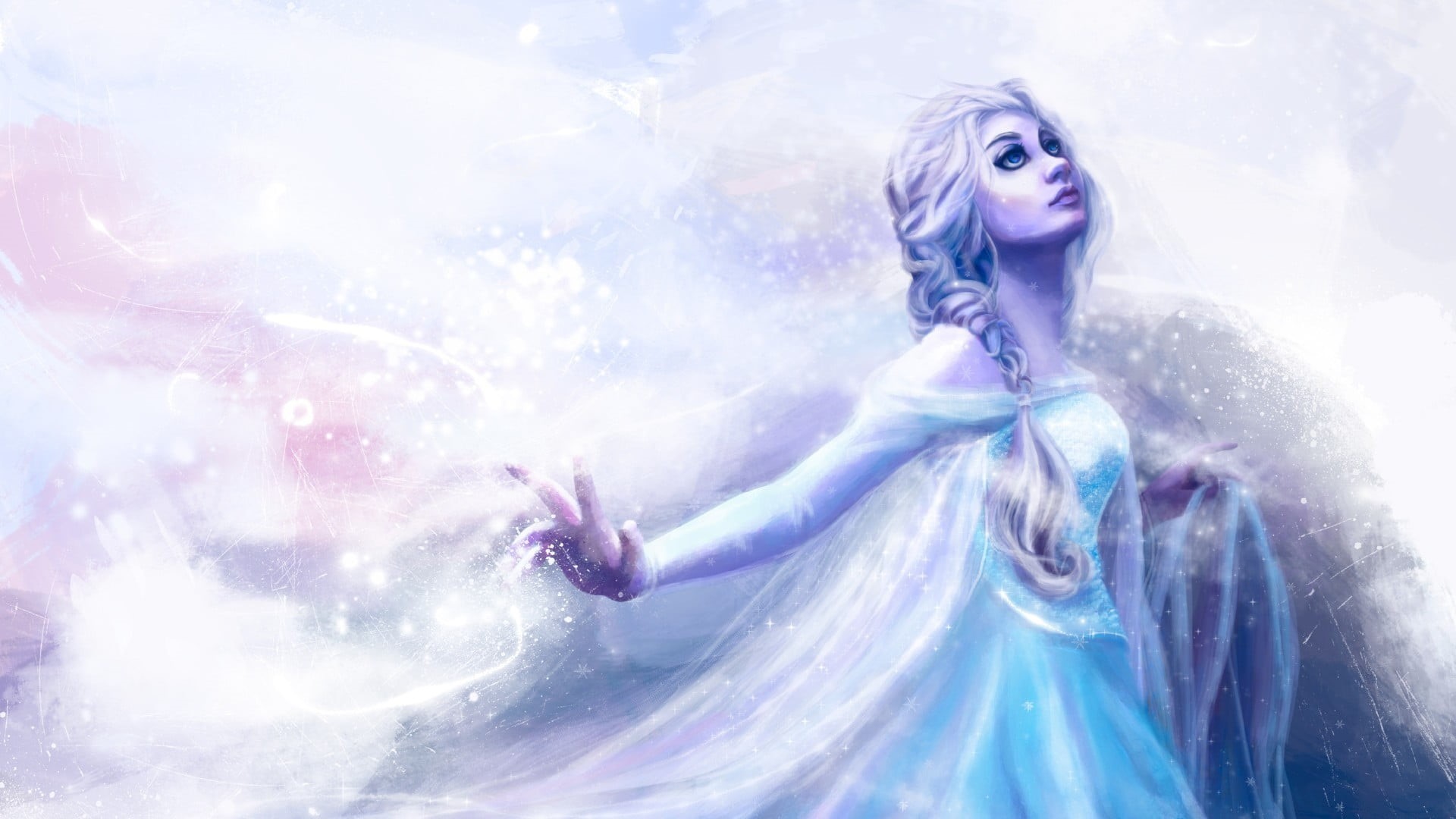 clothing, beauty, females, nature, Princess Elsa, artwork, young adult, digital composite, portrait, hairstyle, blue, Frozen (movie), disney, fantasy, young women, HD Wallpaper