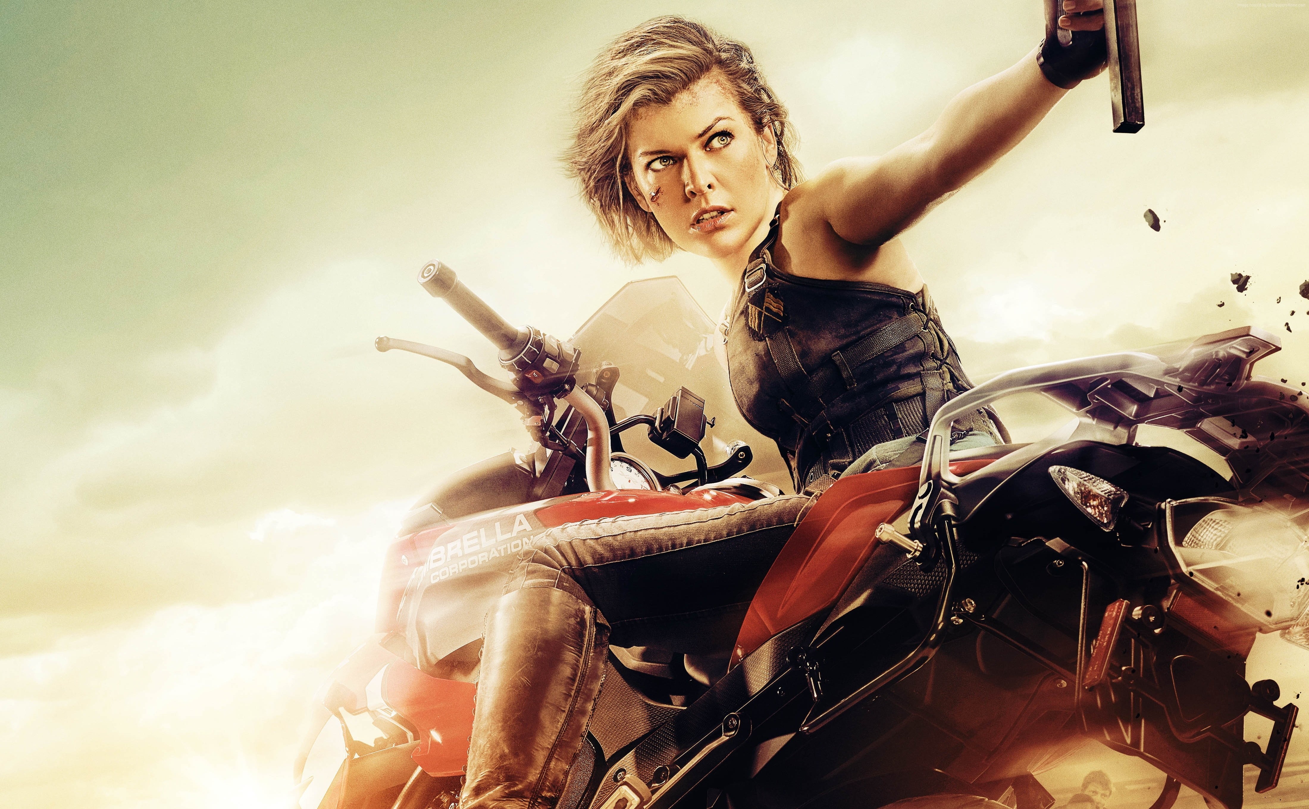 Milla Jovovich, 4K, best movies, Resident Evil: The Final Chapter, guns, HD Wallpaper