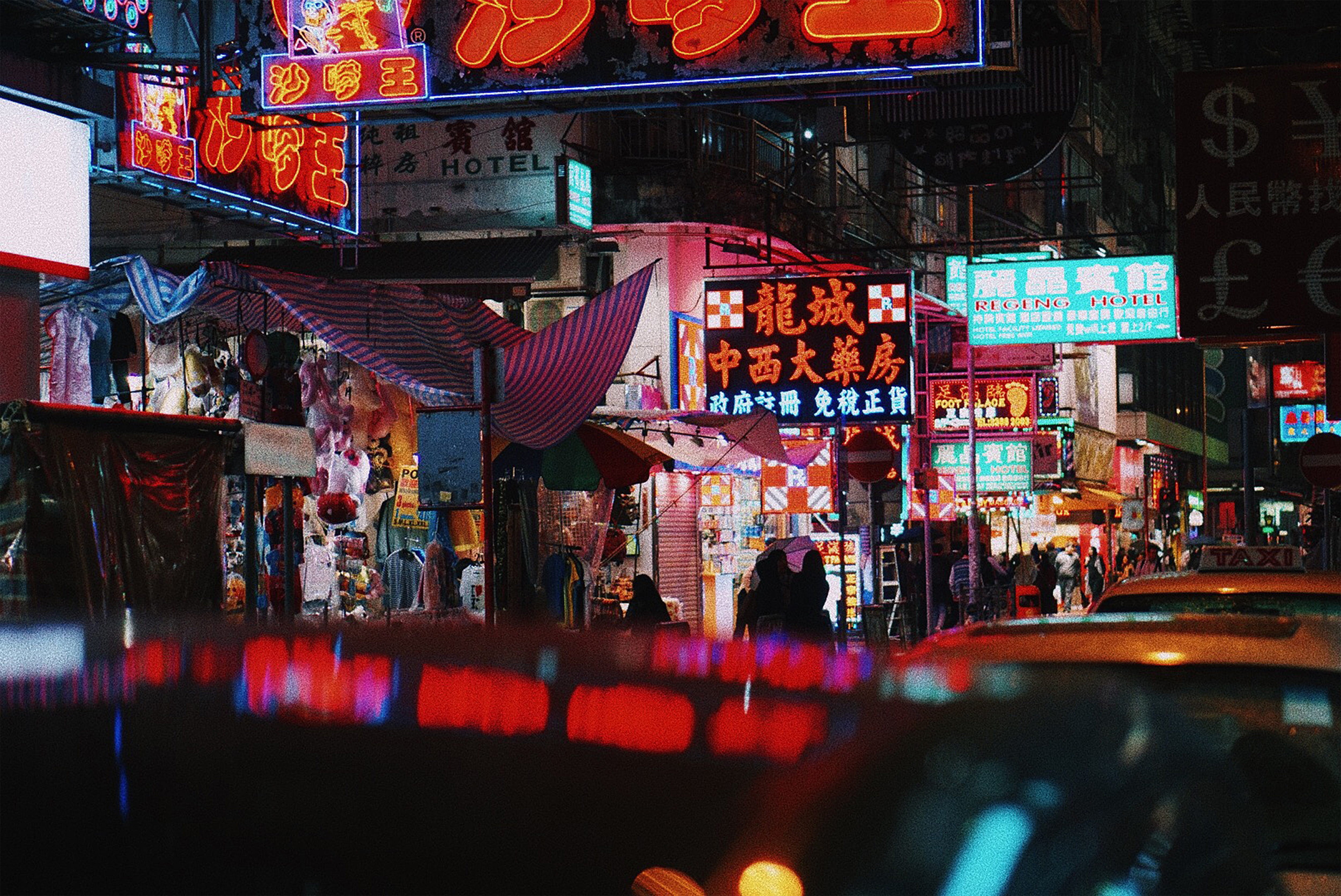 hanging, illuminated, street, architecture, hong kong, choice, focus on background, asia, mongkok, communication, text, night, 4K, no people, mood, city street, HD Wallpaper