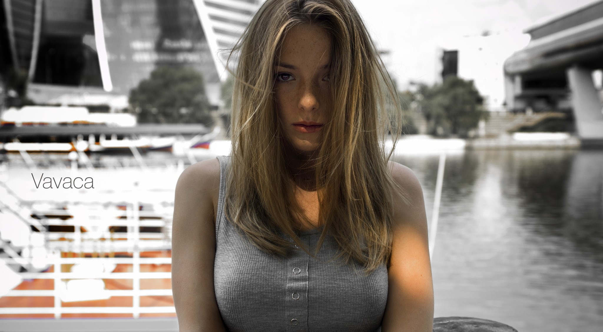 focus on foreground, one person, beautiful woman, beauty, gray, blond hair, model, Vavaca, teenager, young women, architecture, portrait, Mike, wonder, HD Wallpaper