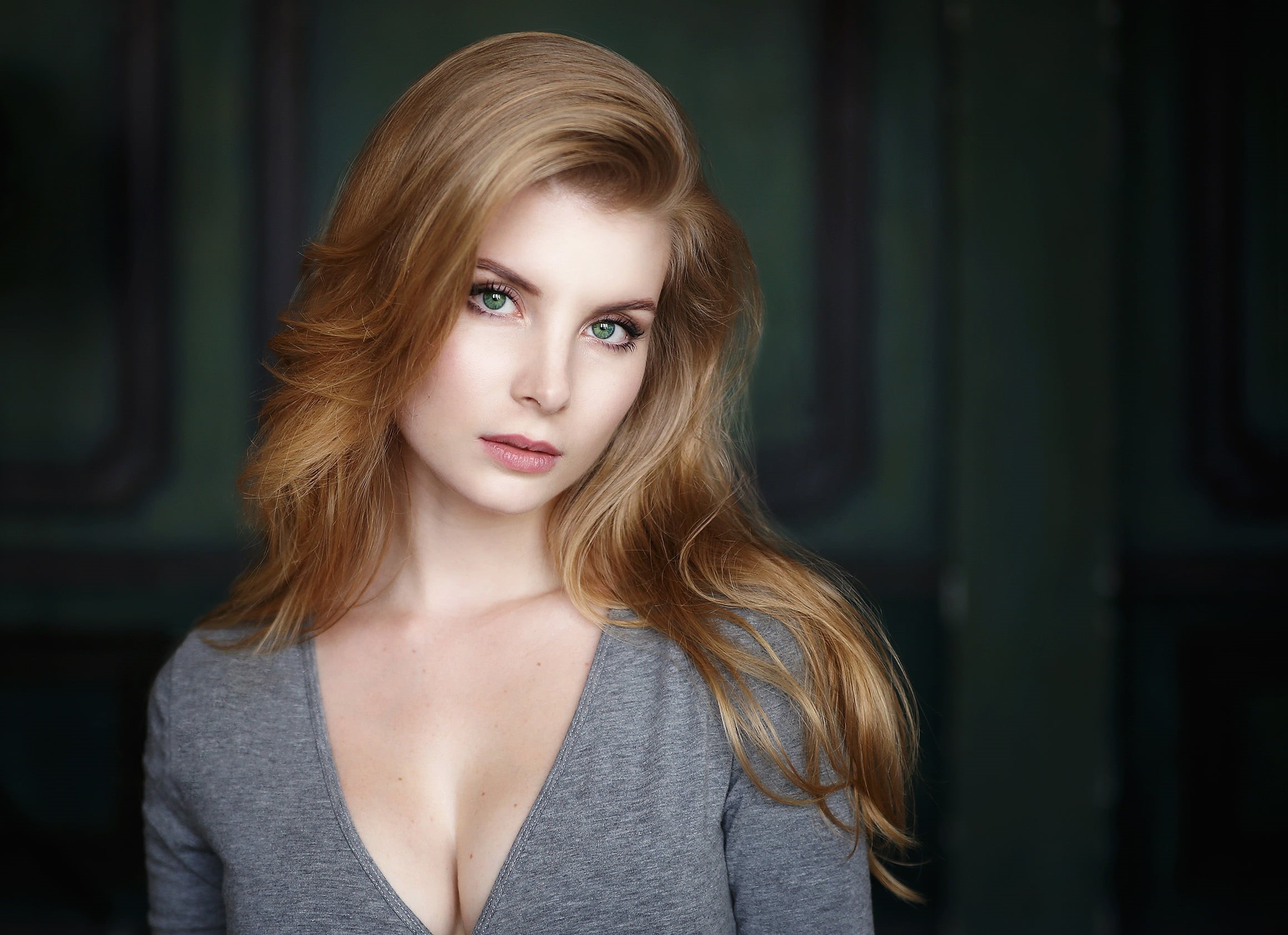 Irina Popova, wonderful, bust, perfect, zolotoira, clothing, face, chic, Girl, holiday, sweetheart, makeup, closeup, cute, baby, blonde, green eyes, young, HD Wallpaper