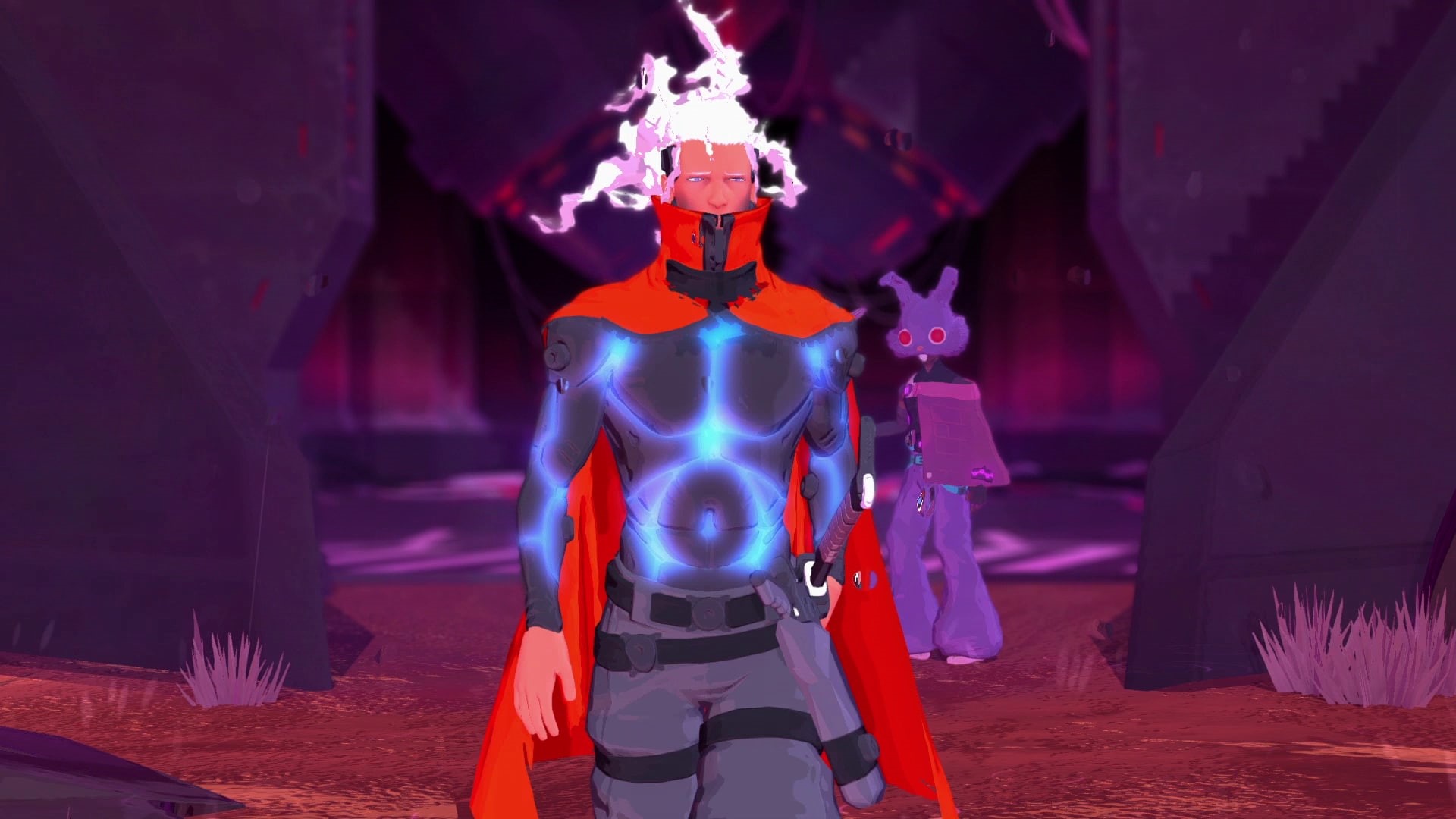 1080P, neon, toxic, Takashi Okazaki, Furi, 1980s, The Game Bakers, samurai, HD Wallpaper