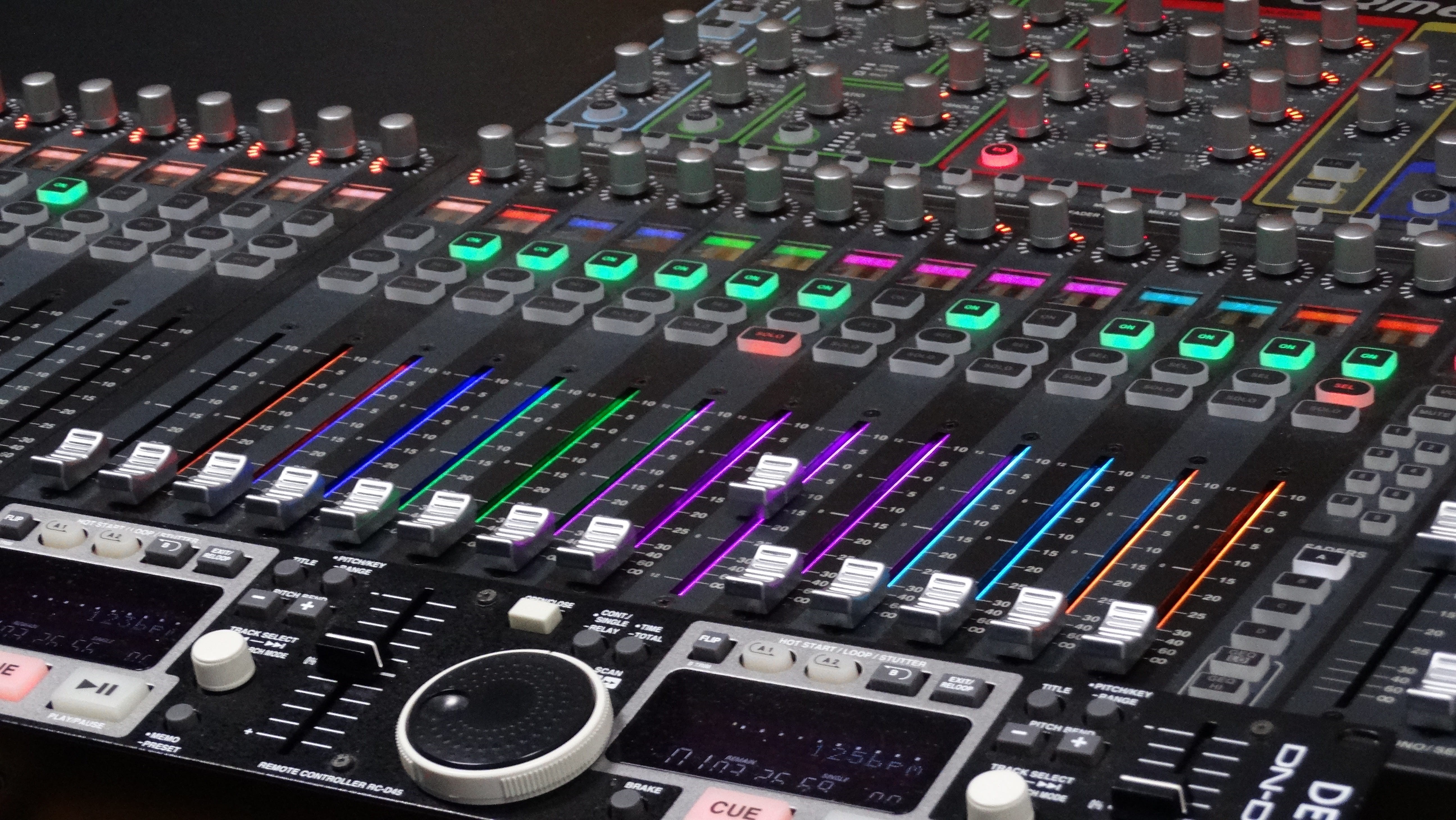 recording studio, no people, dj, multi colored, music, control panel, variation, sound mixer, equipment, electrical equipment, close-up, sound, table mixtures, HD Wallpaper