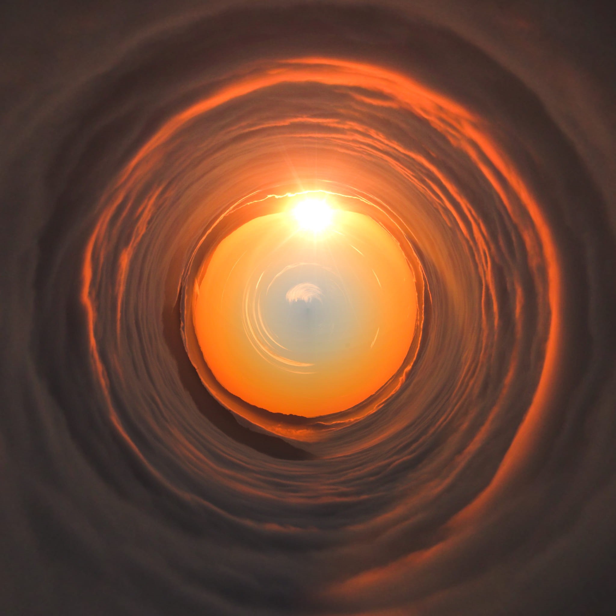 water, nature, backgrounds, scenics - nature, no people, sunrise, tranquility, outdoors, idyllic, vortex, concentric, shape, geometric shape, sun, full frame, Phone HD Wallpaper