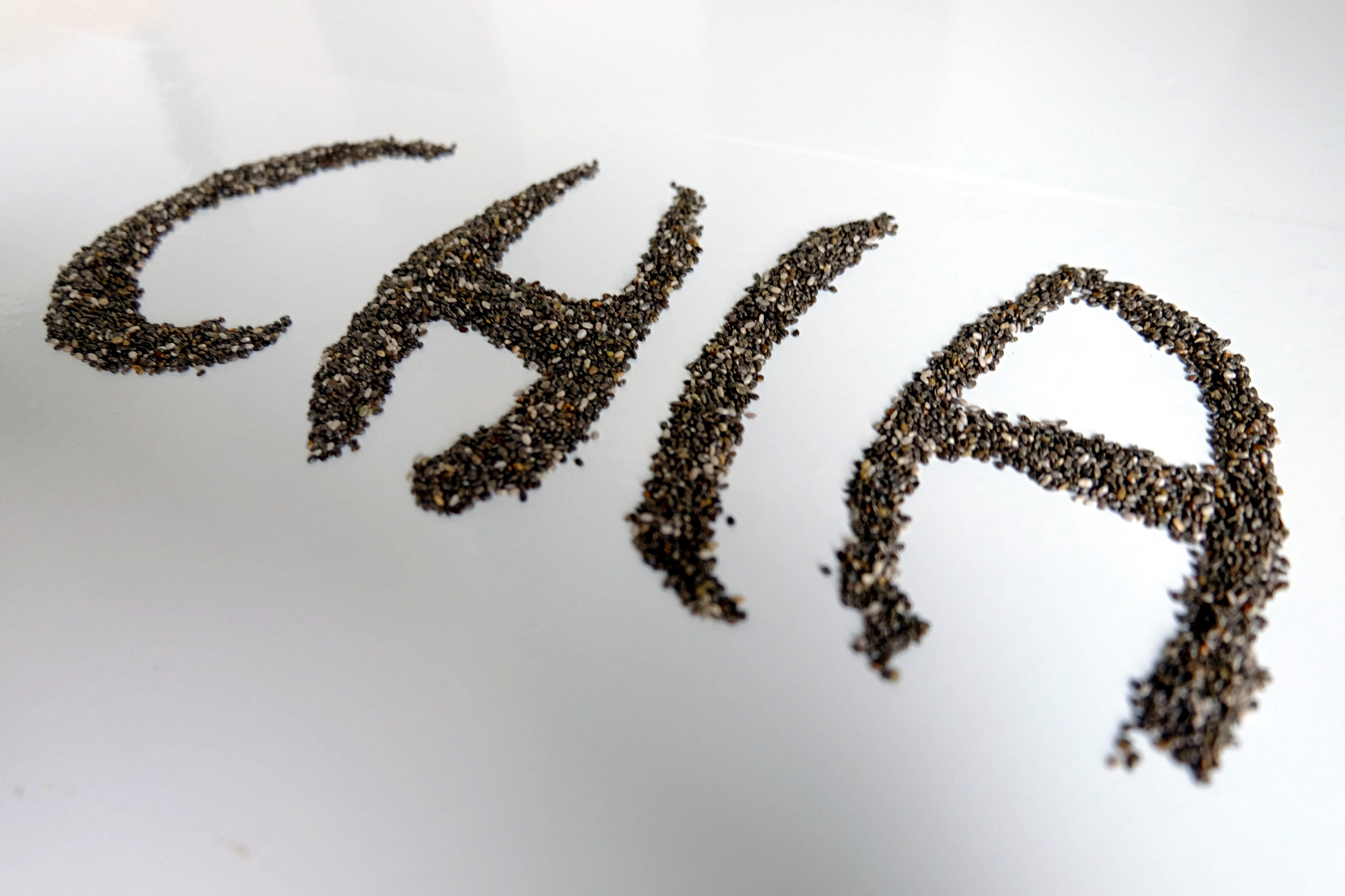 freshness, nutrition, beginnings, creativity, coffee, super food, 4K, proteins, single word, cut out, Chia, Seeds, vitamins, letter, seed, western script, HD Wallpaper