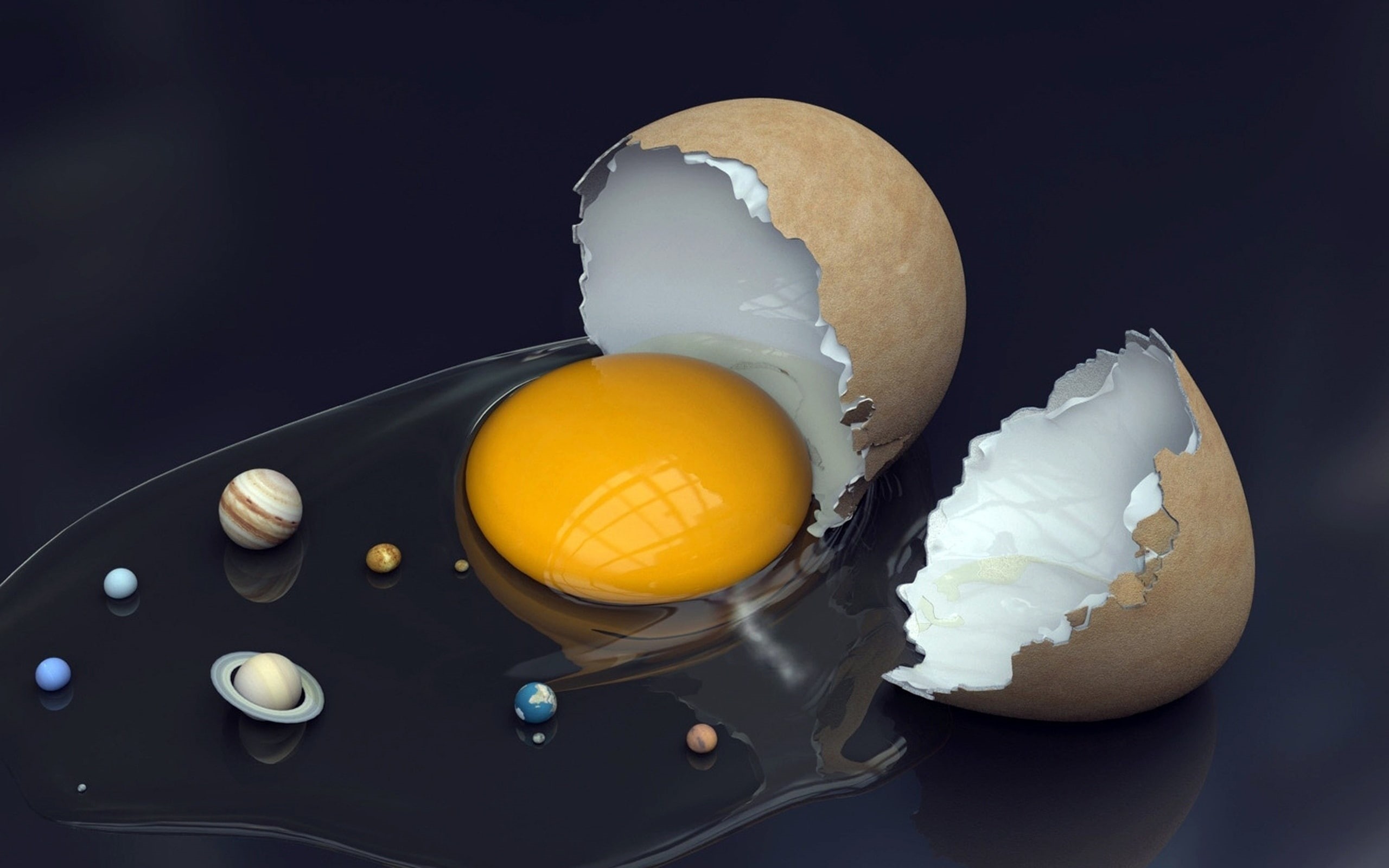 egg, indoors, egg white, food and drink, food, eggs, black background, 2K, eggcup, close-up, digital art, broken, breakfast, wellbeing, ready-to-eat, healthy eating, HD Wallpaper